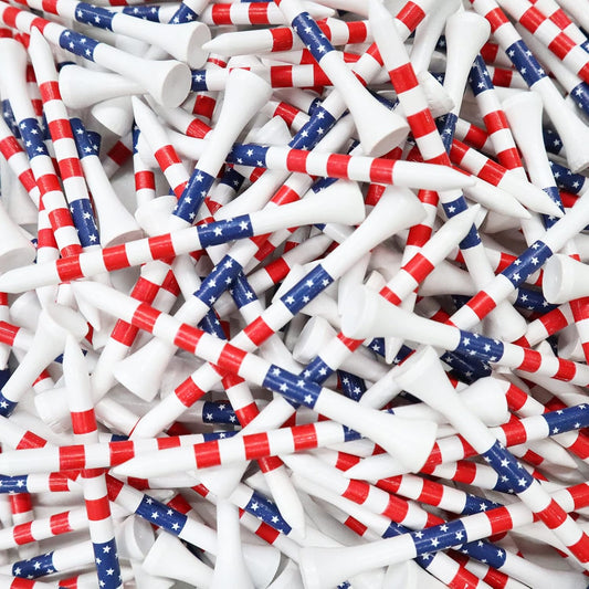 FINGER TEN Golf Tees Wood 3 1/4 2 3/4 Inch Wooden Bamboo 50/120 Count, Durable Biodegradable Colored Bulk Tee 70mm 83mm