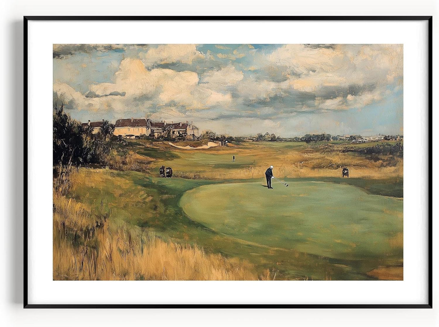 Vintage Golf Course Premium Giclee Fine Art Prints - Antique Style Golf Course Painting Posters, Golf Wall Art, Aesthetic Golfing Poster for Home Office Decor, Ready to Frame