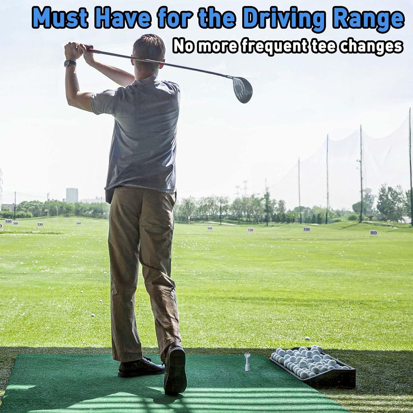 Adjustable Golf Tees - Essential Accessories for Men, Unbreakable & Durable - No Need to Repeatedly Pick Up (3 Pack White)