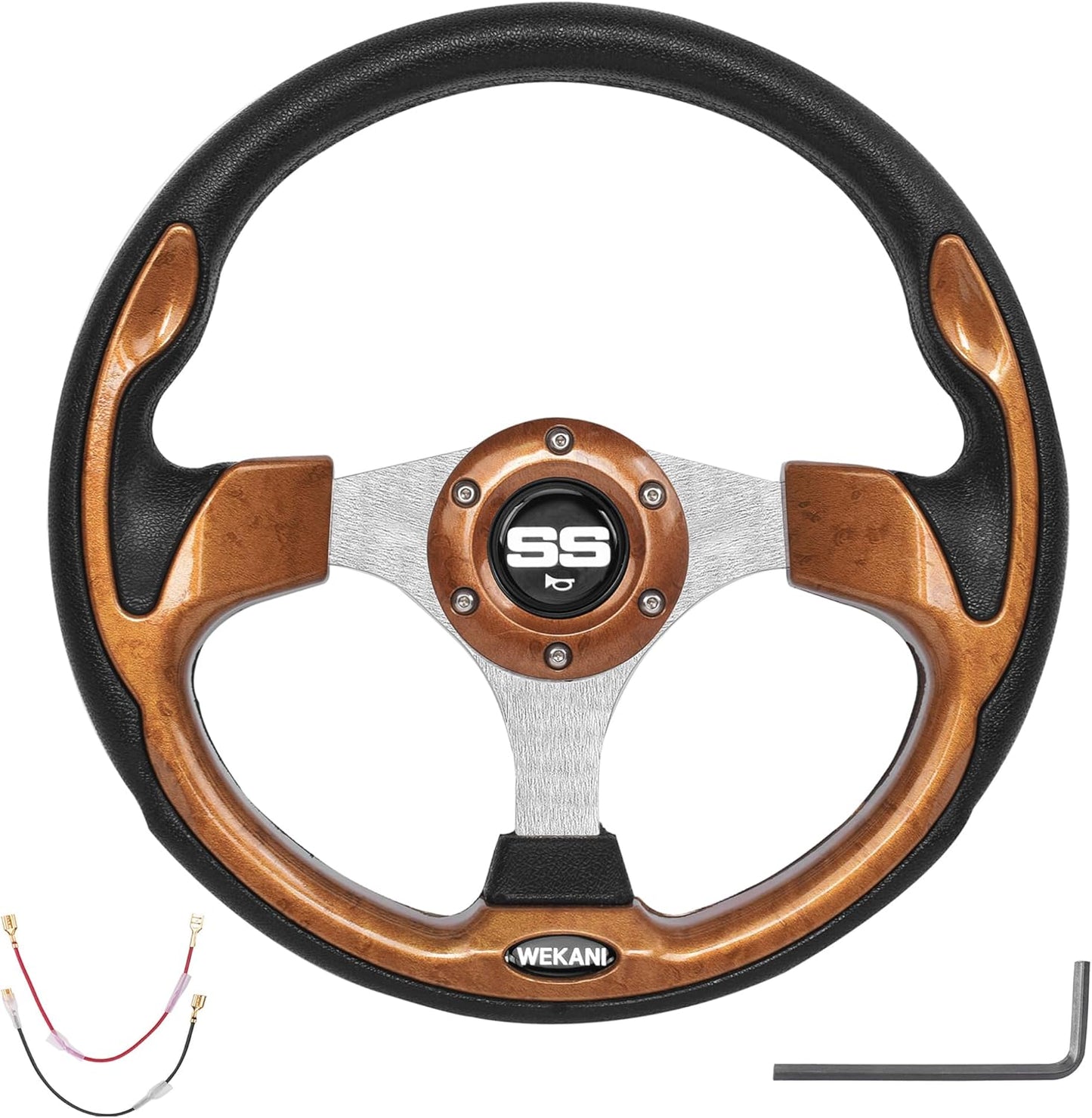 Golf Cart Steering wheel for EZGO YAMAHA and Club Car Precedent Most Golf carts Wood Grain