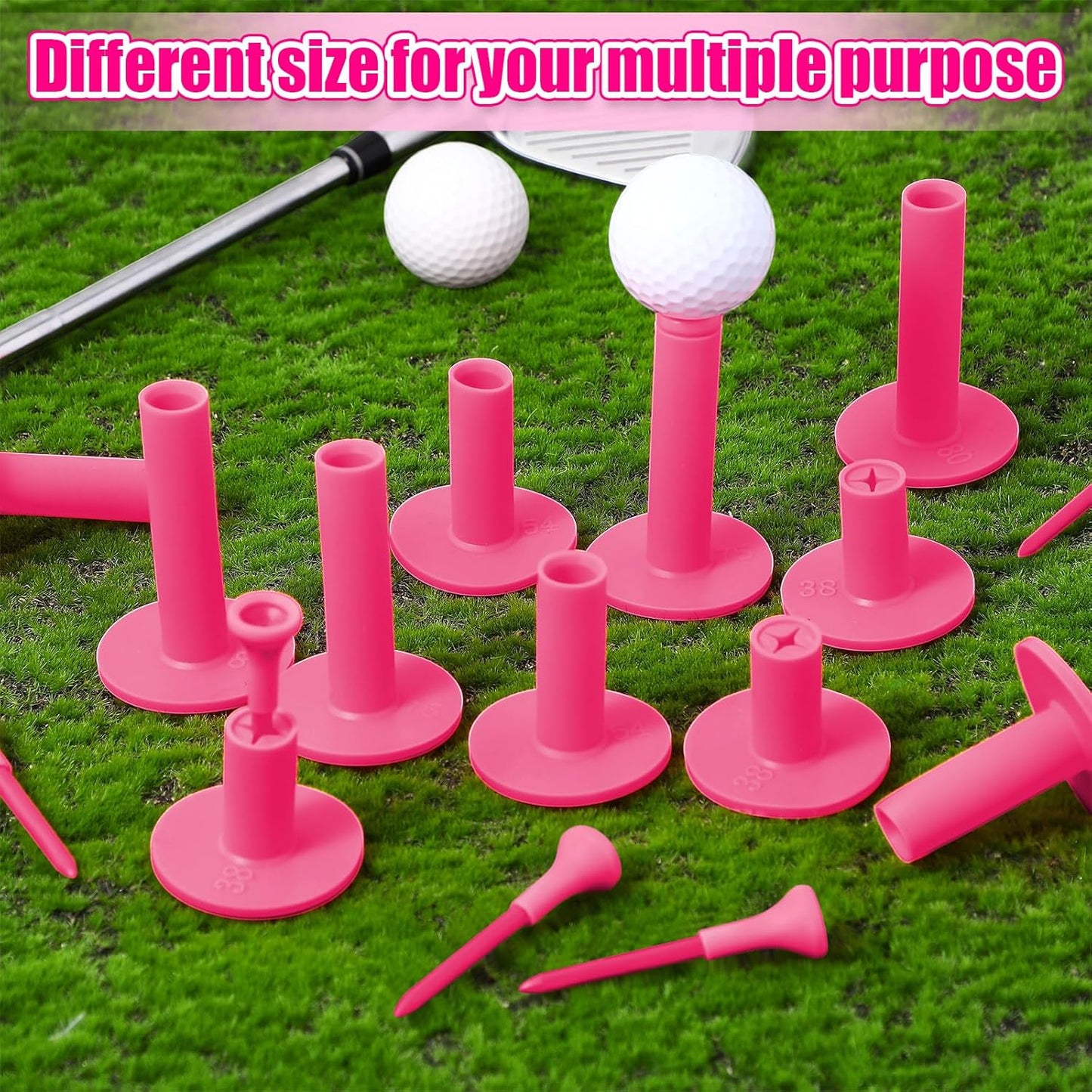 12 Pieces Golf Range Tees Set Rubber Golf Tees for Mats Driving Range 6 Pieces for Practice Mat Mixed Size