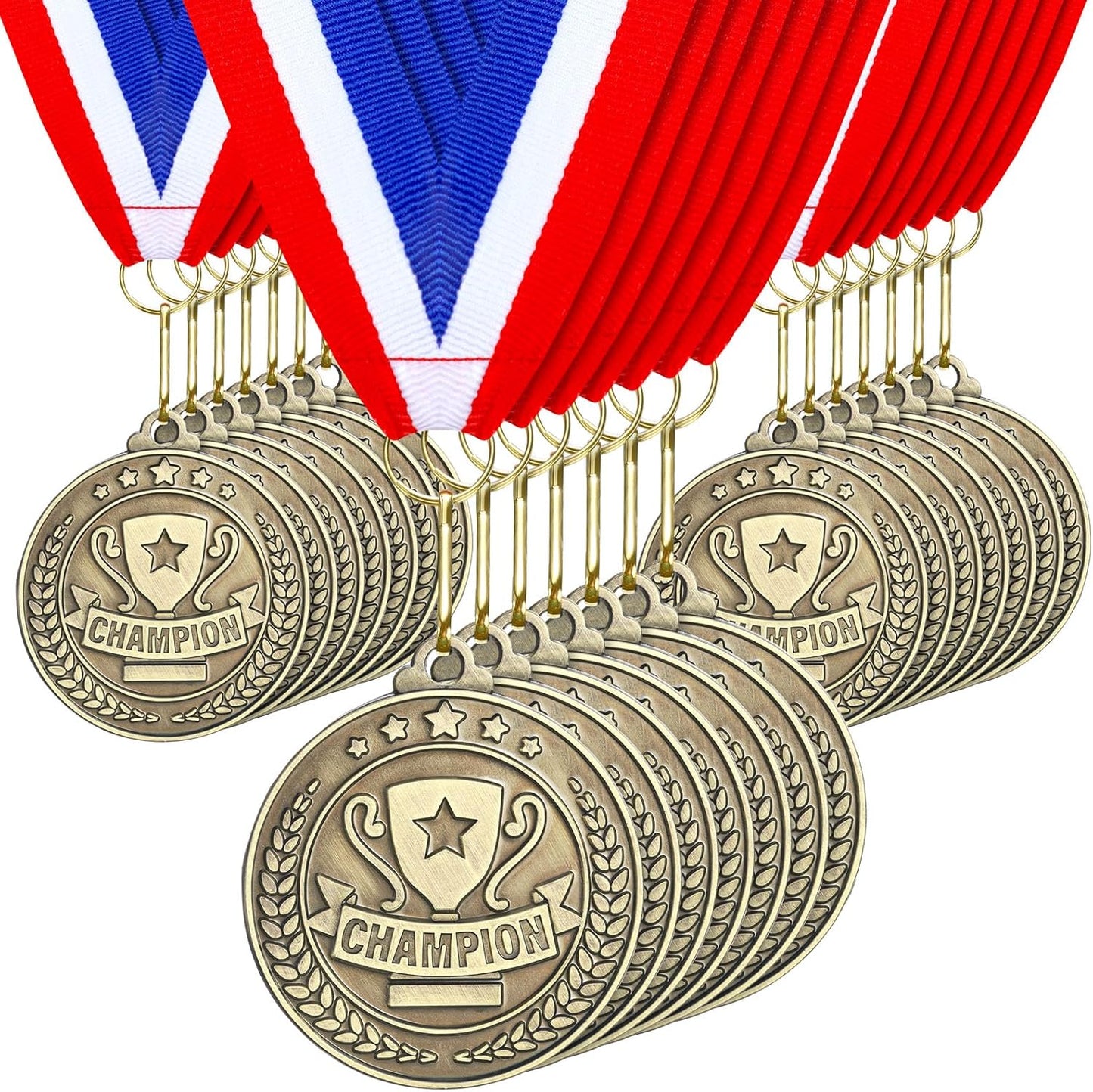 Remuuly 30 Pcs Gold Medals Bulk 2'' Basketball Soccer Baseball Volleyball Football Lacrosse Kickball Cheer Bowling Trophy Medals for Awards for Sports Participation Winner Gift