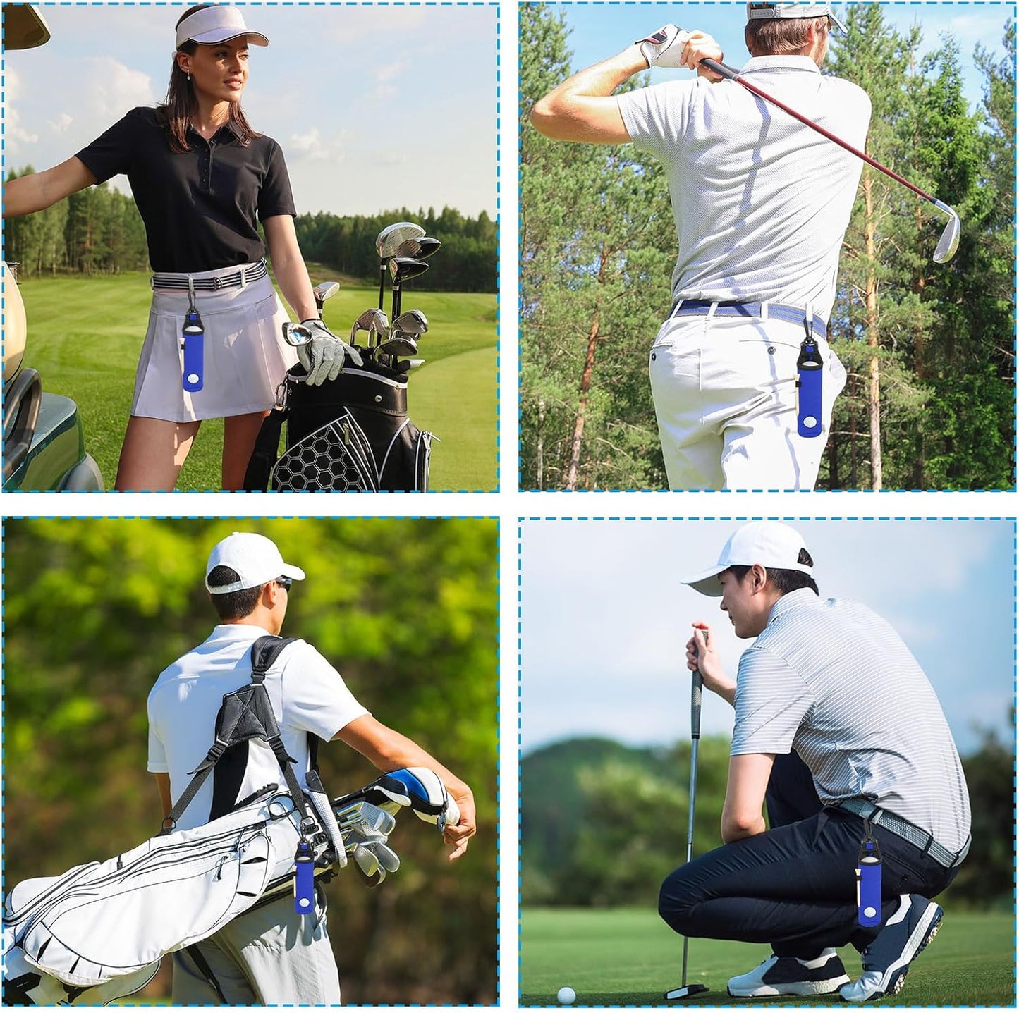 PATIKIL Golf Ball Carry Bag, Golf Tee Holder Pouch Portable Neoprene Golf Ball Holder with Clip for Men and Women Storage Gifts