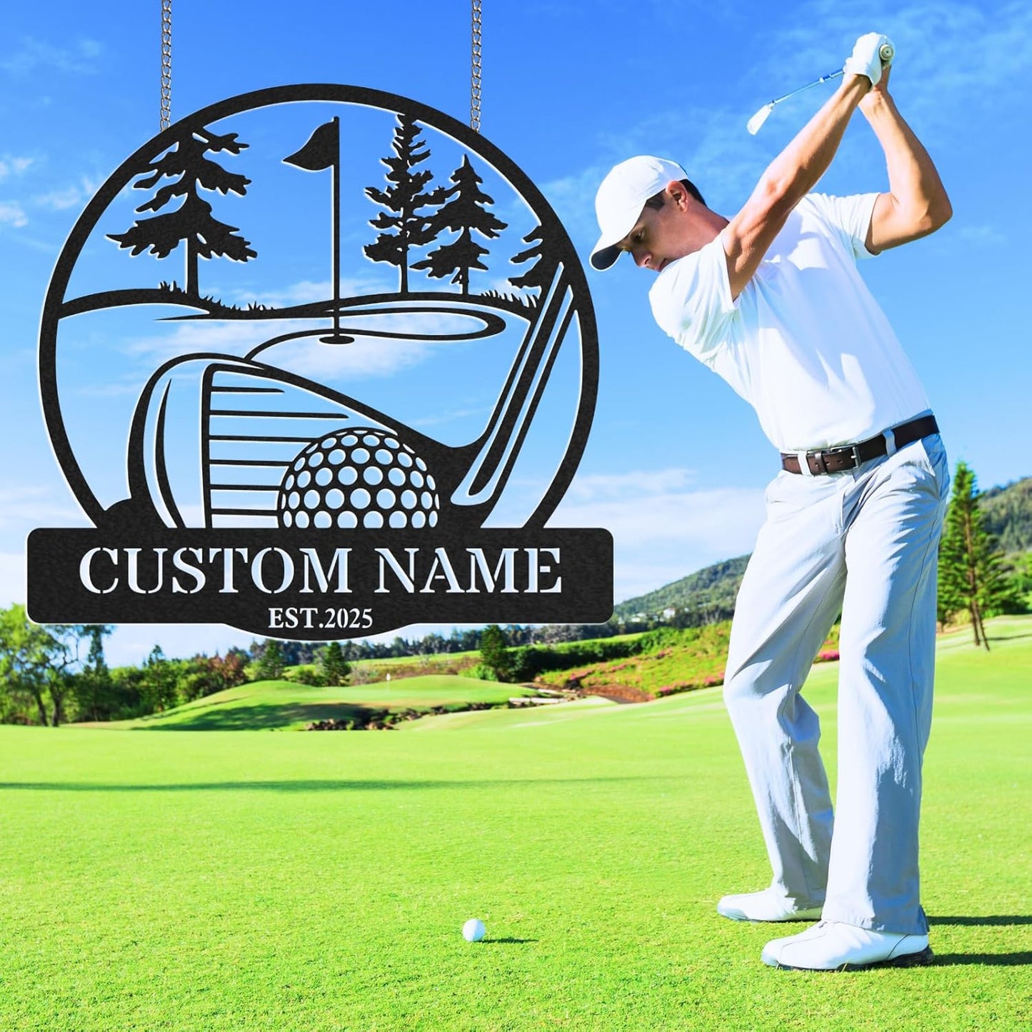 Personalized Golf Metal Wall Art, Vintage Golf Wall Decor, Custom Signs Outdoor Metal, 19th Hole Home Decor for Man Cave Garage Bar Club, Personalized Gifts for Men Dad Father