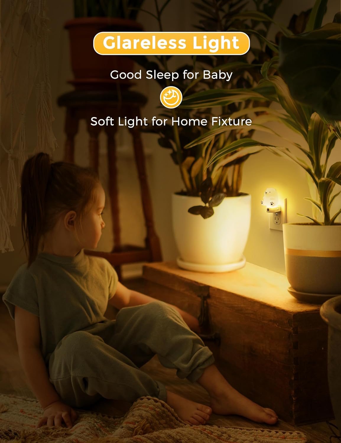 L LOHAS LED Night Light for Kids, 3D Cute Bear Night Light Plug in, Dusk to Dawn Nursery Night Lights, RGB+Soft White 3000K, 3 Lighting Modes, Christmas Birthday Gifts, Room Decor, Children