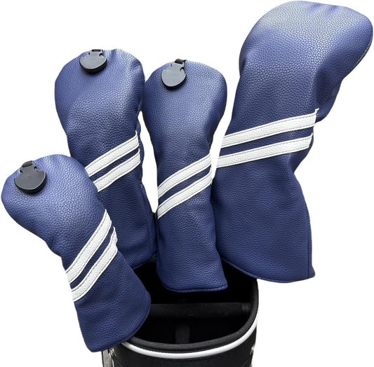 Golf Club Covers Headcovers Set for Driver and Woods Soft Faux Leather Golf Accessories for Men Women Golfer Gifts Set Golf Club Protective Case 1 3 5 H or Set for 1 3 5 Woods