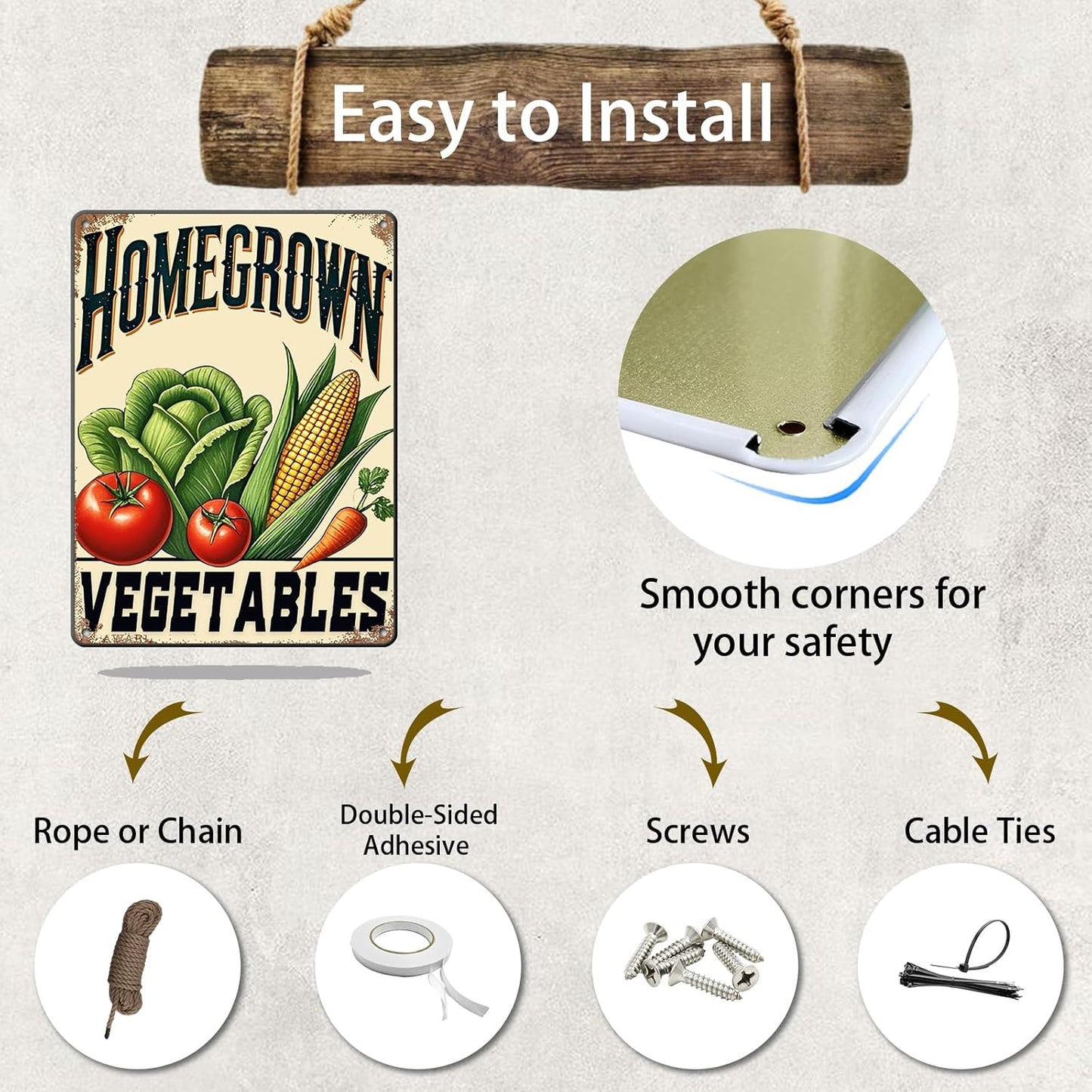 Vegetable Tomato Corn Poster Vegetable Metal Tin Sign Homegrown Vegetables Bar Pub Sign Poster Home Decor Garage Bar Restaurant Kitchen Cafe 12x16 Inch Wall Art Decor