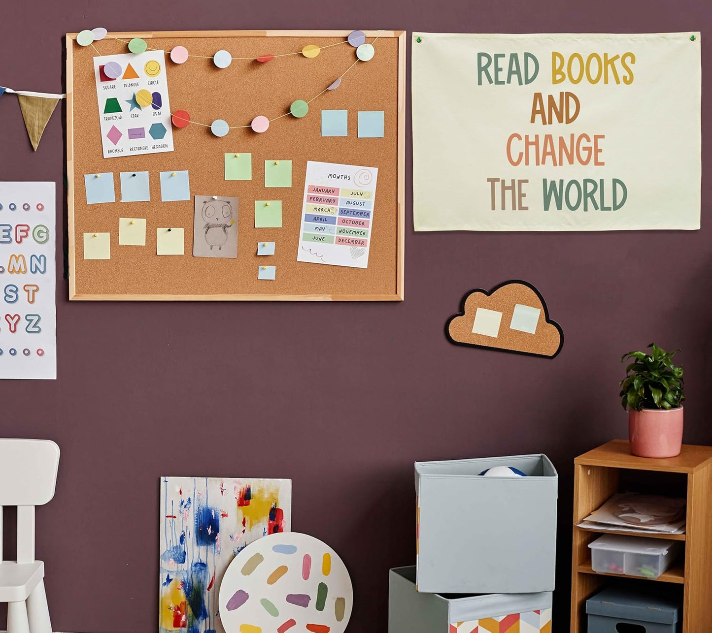 Classroom Decor-Teacher Gifts-Classroom Wall Poster-Nursery Sign- Rectangle Banner Flag Wall Decor-Christmas Gift-Positive Motivational Growth Quote-Read Books And Change The World-28.5"L×20"W