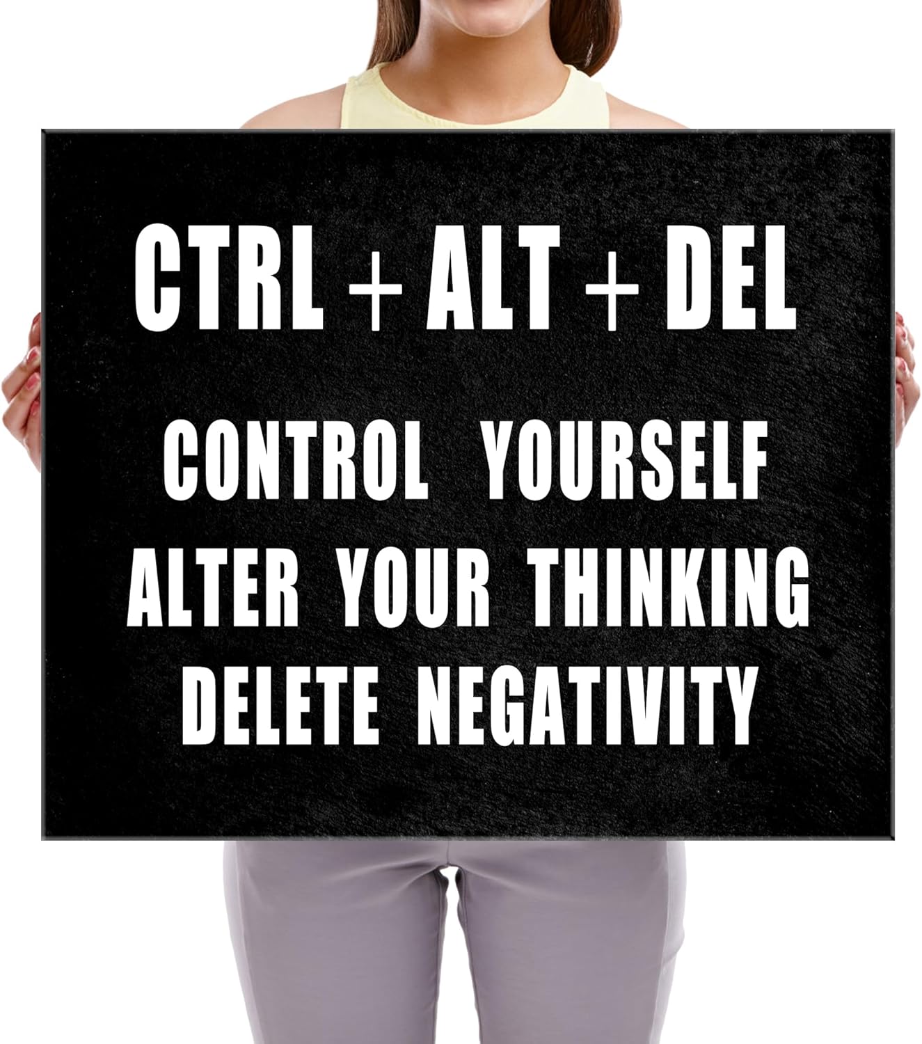 Pyradecor Motivational CTRL+ALT+DEL Classroom Positive Quotes Inspirational Poster Canvas Prints Wall Art for Office Living Room Home Decorations
