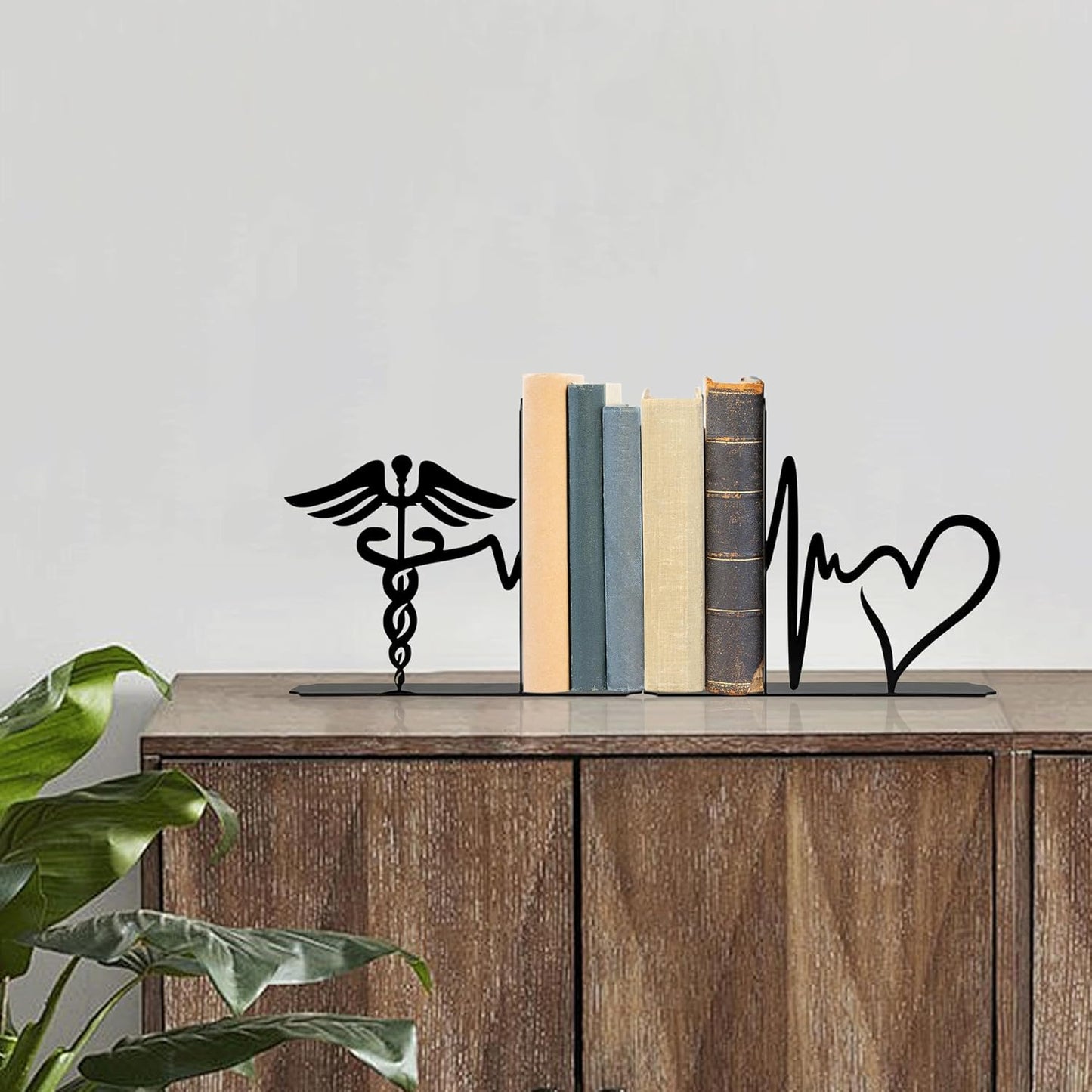 Medical-Themed Bookends for Shelves - Sturdy Office Decor for Clinics, Nurse Gifts & Study Decor, 7.1x1.2x6 Inch Bookshelf Decoration for Medical Professionals