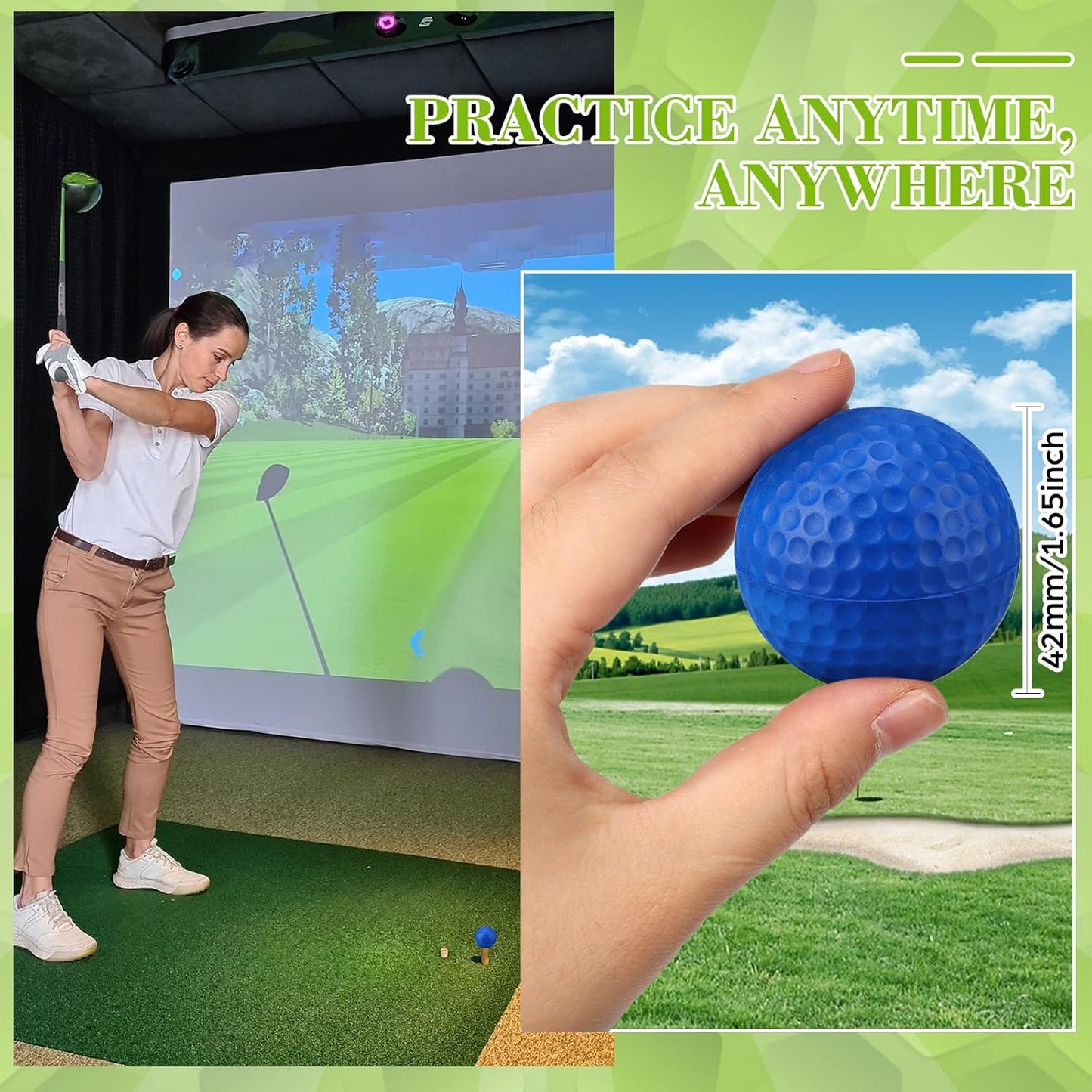 12 Pcs Foam Golf Practice Balls Soft Foam Balls for Golf Practice Realistic Feel and Flight Sport Training