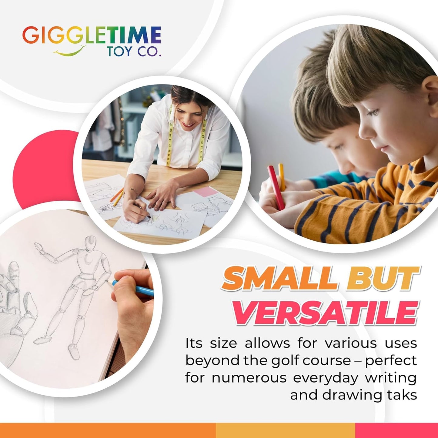 GRAPHITE Misprint Golf Pencils - Round and Hexagon Wood, Pre-Sharpened No-Eraser Design with 2 HB Lead - Ideal School Supplies and Classroom Must Haves, Perfect for Drawing or Writing - Box of 144 Pcs