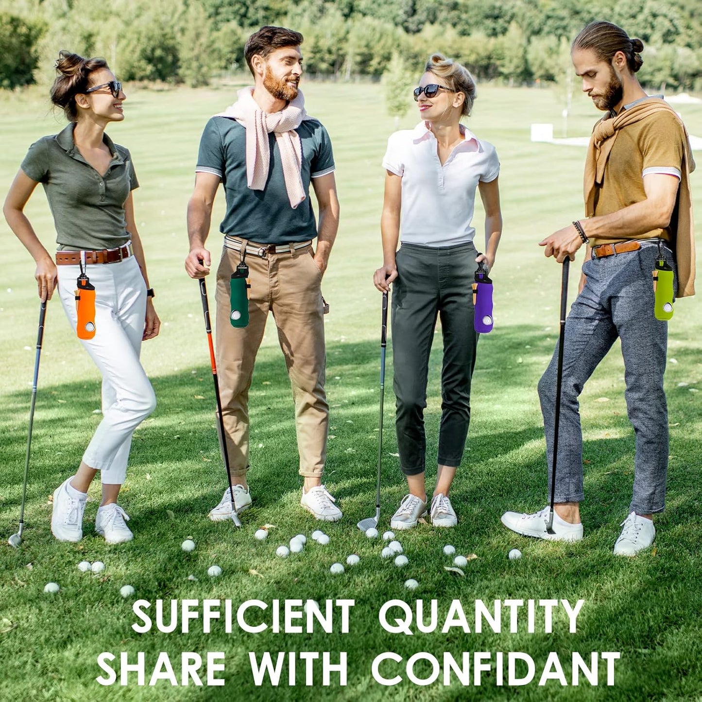 WILLBOND 12 Pcs Golf Ball Tee Holder Neoprene Pouch Golf Ball Carry Bag Multicolor Portable Accessories for Man Woman