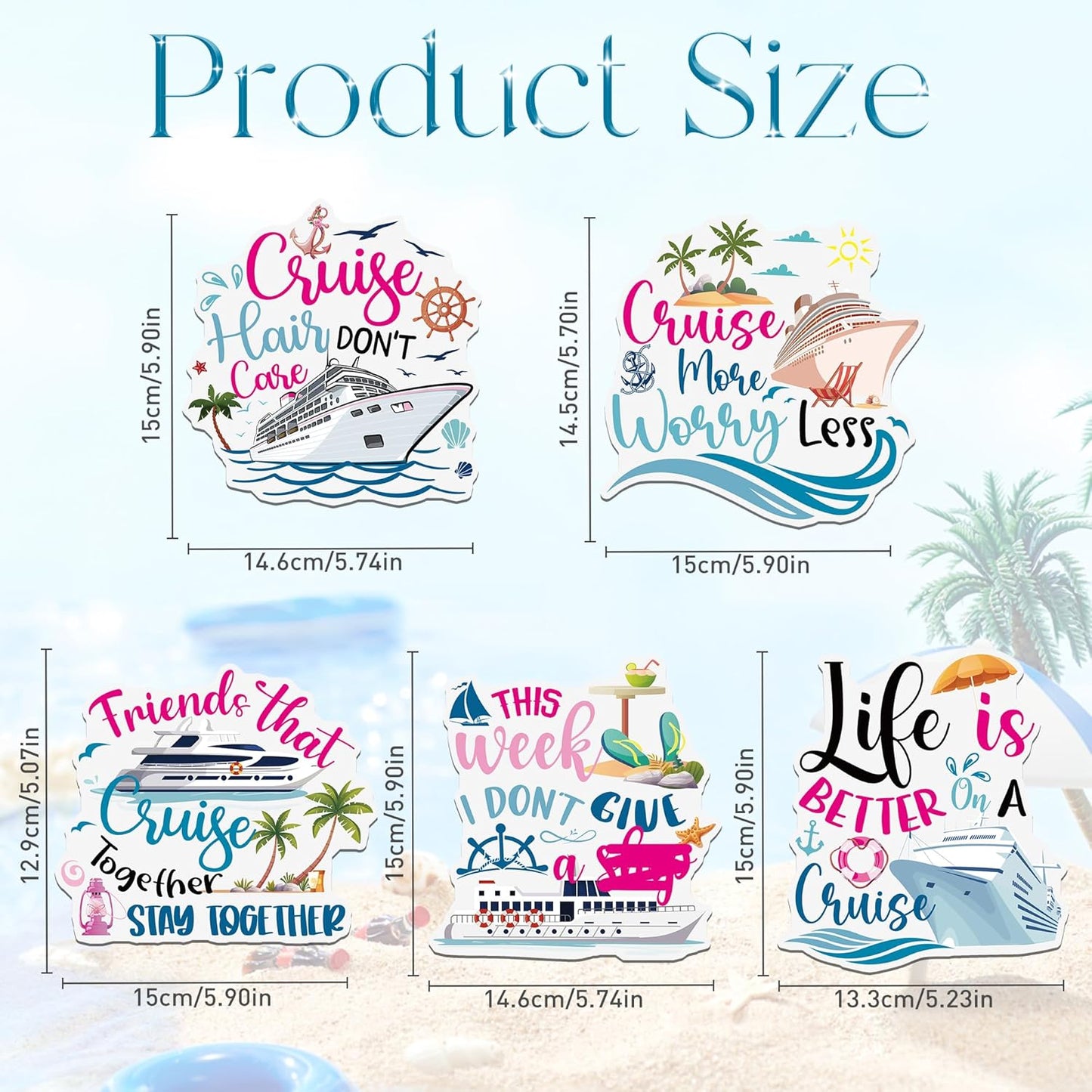 Funny Cruise Door Decorations Magnetic - 5 Pcs Friends Fun Cruise Door Magnets, Cruise Ship Essentials Magnets Fun Door Signs for Cabin Door Carnival Party Fridge Decor