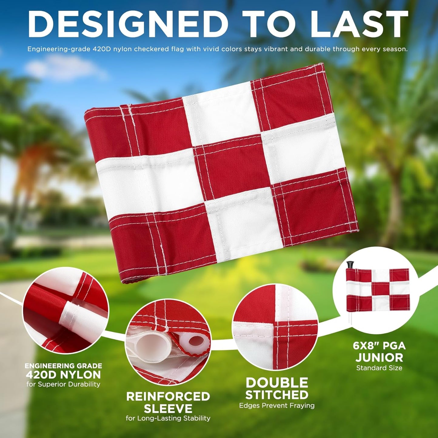 KINGTOP Golf Flagstick Mini, Putting Green Flag for Yard, All 3 Feet, Double-Sided Numbered Golf Flags, Golf Pin Flag Hole Cup Set, Portable 2-Section Design, Gifts Idea