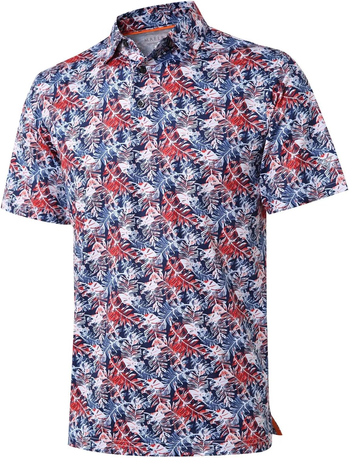 Golf Shirts for Men Dry Fit Short Sleeve Print Performance Moisture Wicking Polo Shirt