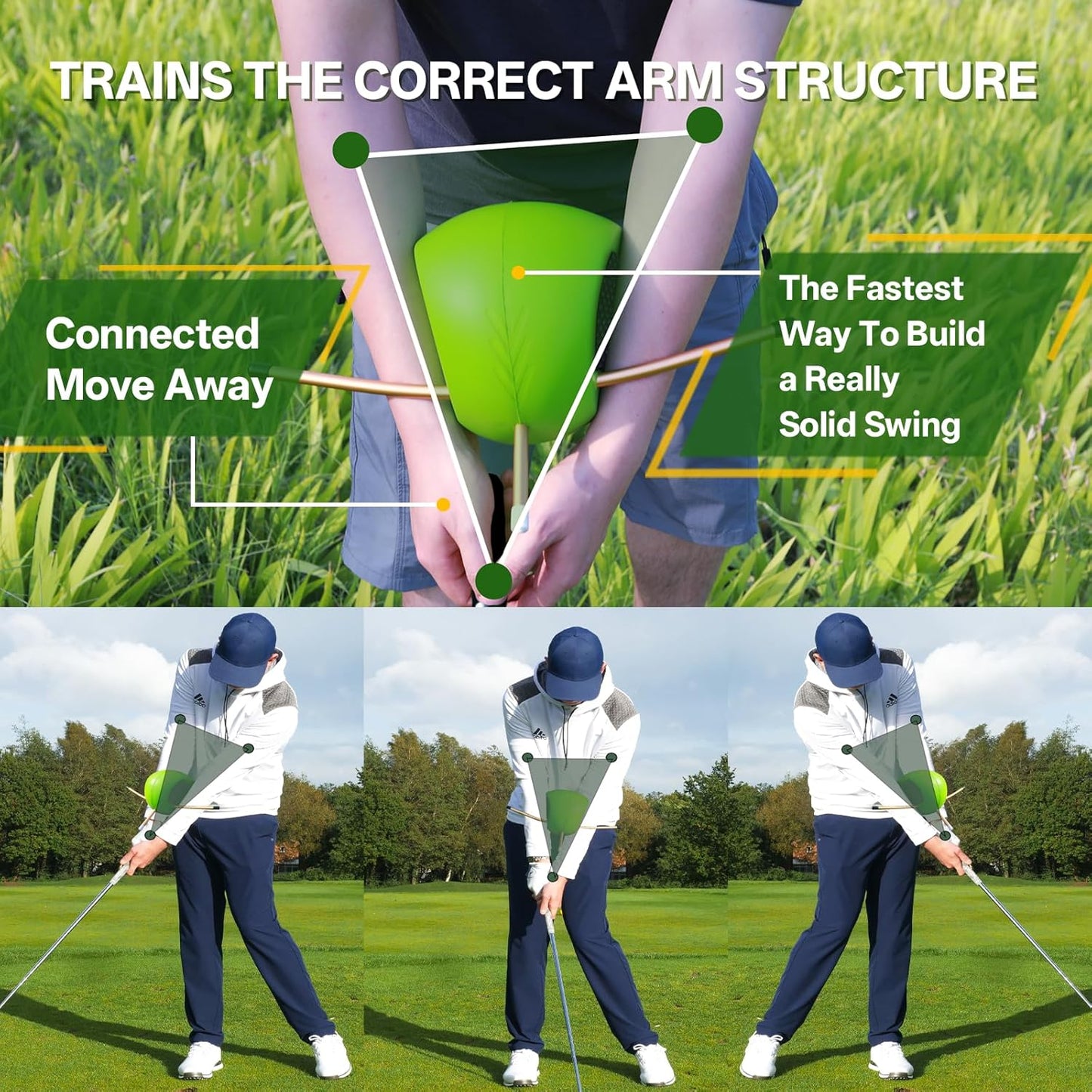 Golf Swing Trainers Aid in Improving Hand Positioning, Smart Ball Golf Training Aid for Posture Correction Practice. Golf Swing Trainers Are Suitable for Golfers at All Levels, (With Non-Slip Mat)