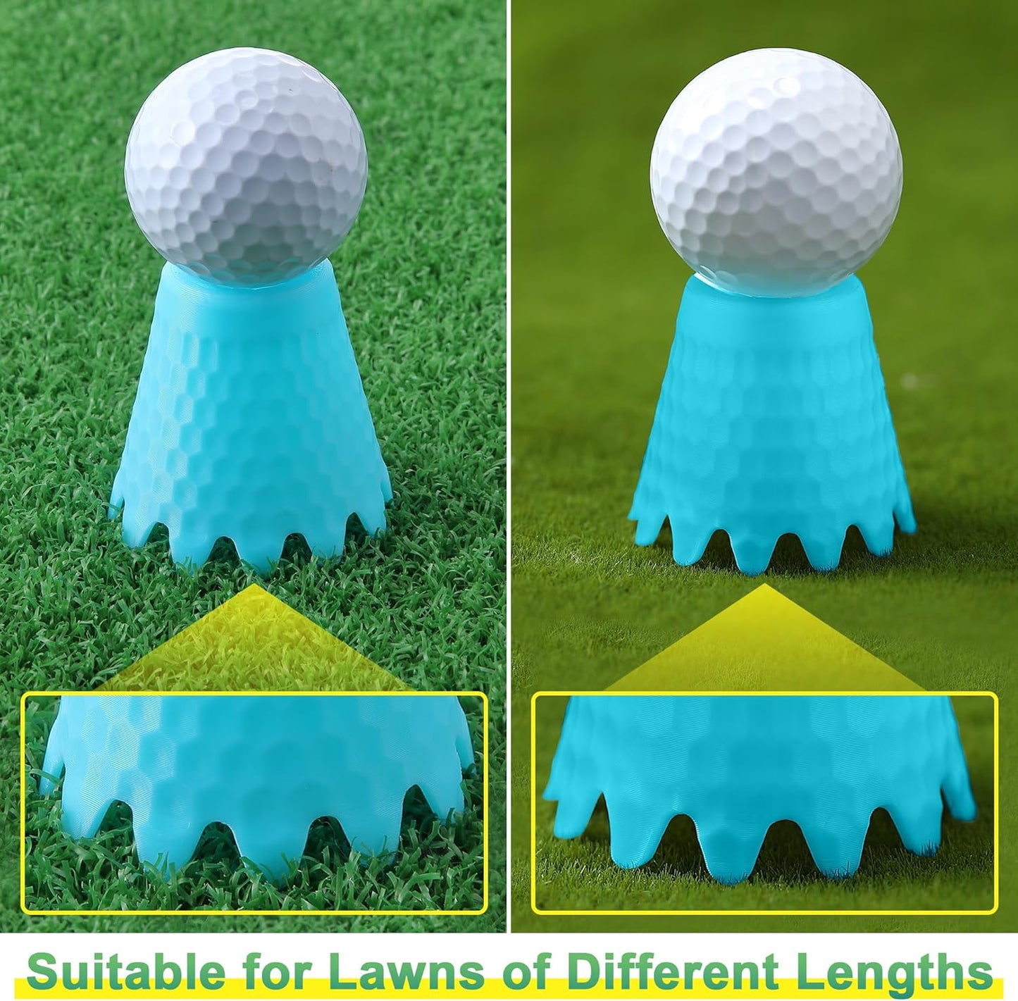 8 Pack ‌Simulator Golf Tees, TPU Unbreakable Material, Height from 1/4" to 2", Suitable for Indoor, Outdoor, Winter, Golf Mats, Turf and Driving Range