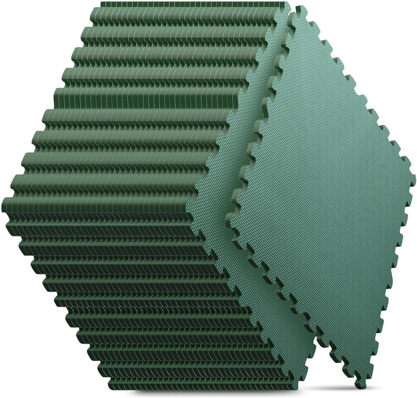 Home Gym Mat, Puzzle Exercise Mat, EVA Interlocking Foam Floor Tiles for Home Workout Equipment and Kids' Play Areas -, 24 in x 24 in x ½ in, Green 36 Tiles