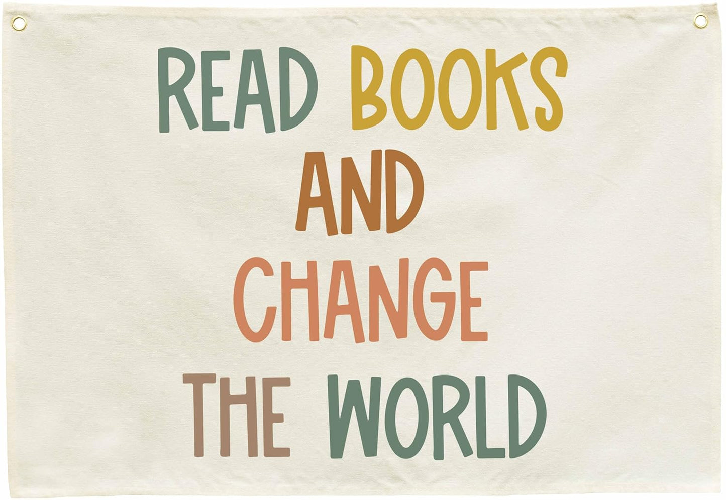 Classroom Decor-Teacher Gifts-Classroom Wall Poster-Nursery Sign- Rectangle Banner Flag Wall Decor-Christmas Gift-Positive Motivational Growth Quote-Read Books And Change The World-28.5"L×20"W