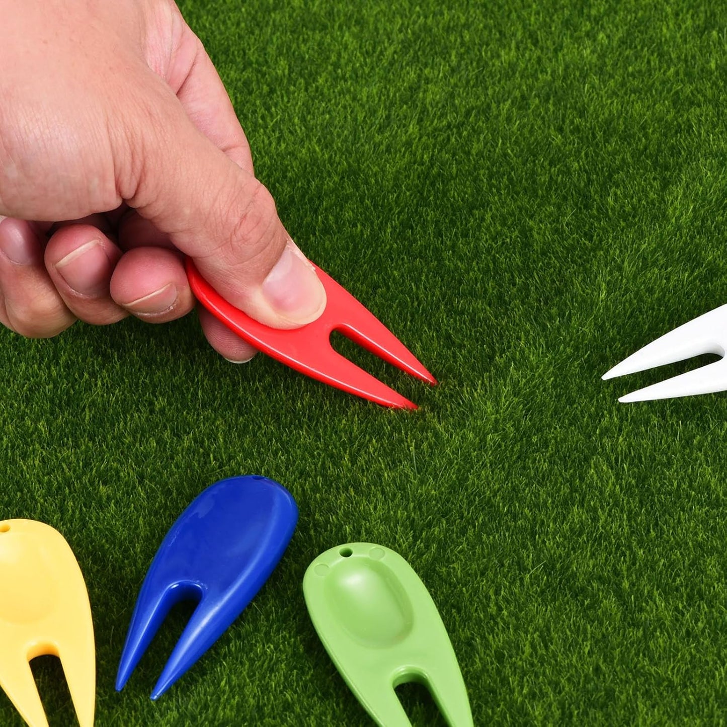 PATIKIL Golf Divot Repair Tool, 10 Pack Plastic Golf Mark Repair Tool Ball Marker Bulk for Golfer, 5 Colors
