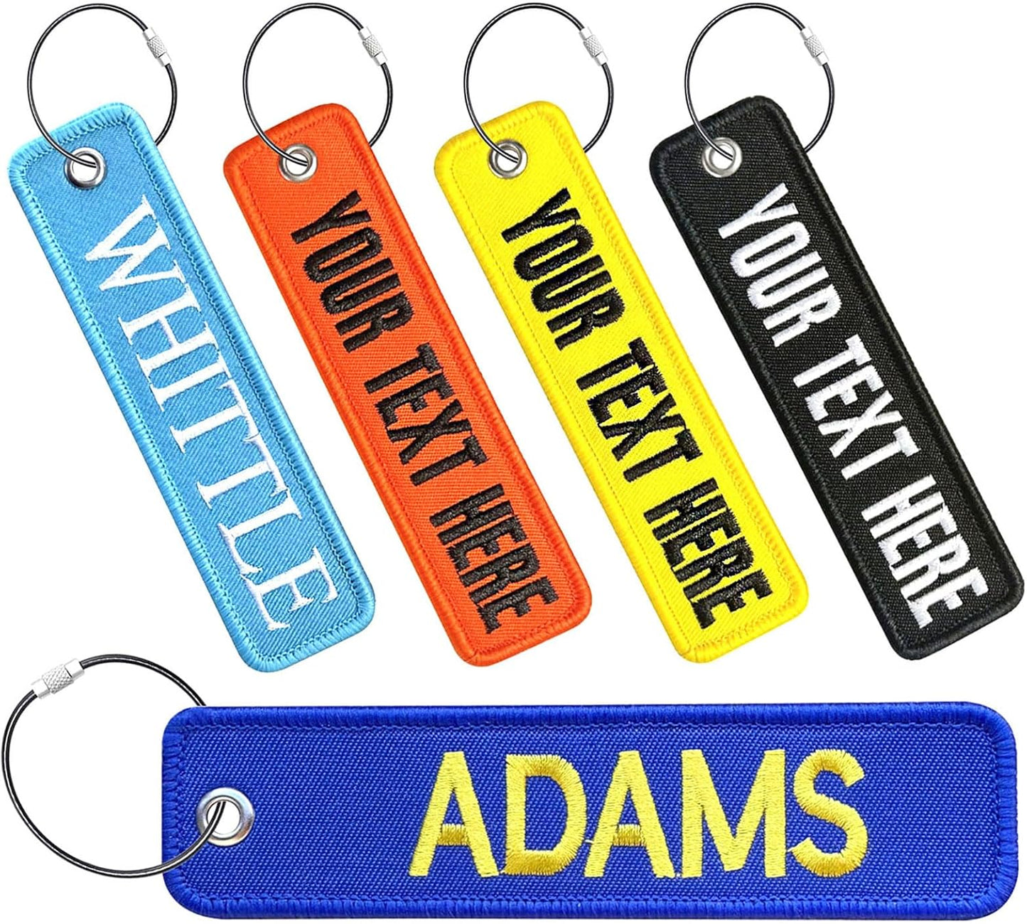 Custom Luggage Tags,1PCS Personalized Embroidered ID Tags for Suitcases & Travel Bags,Travel Suitcases Tags Label with Stainless Steel Loop for Baggage Luggage Bags Keys for Easy Bag Recognition (CO2)