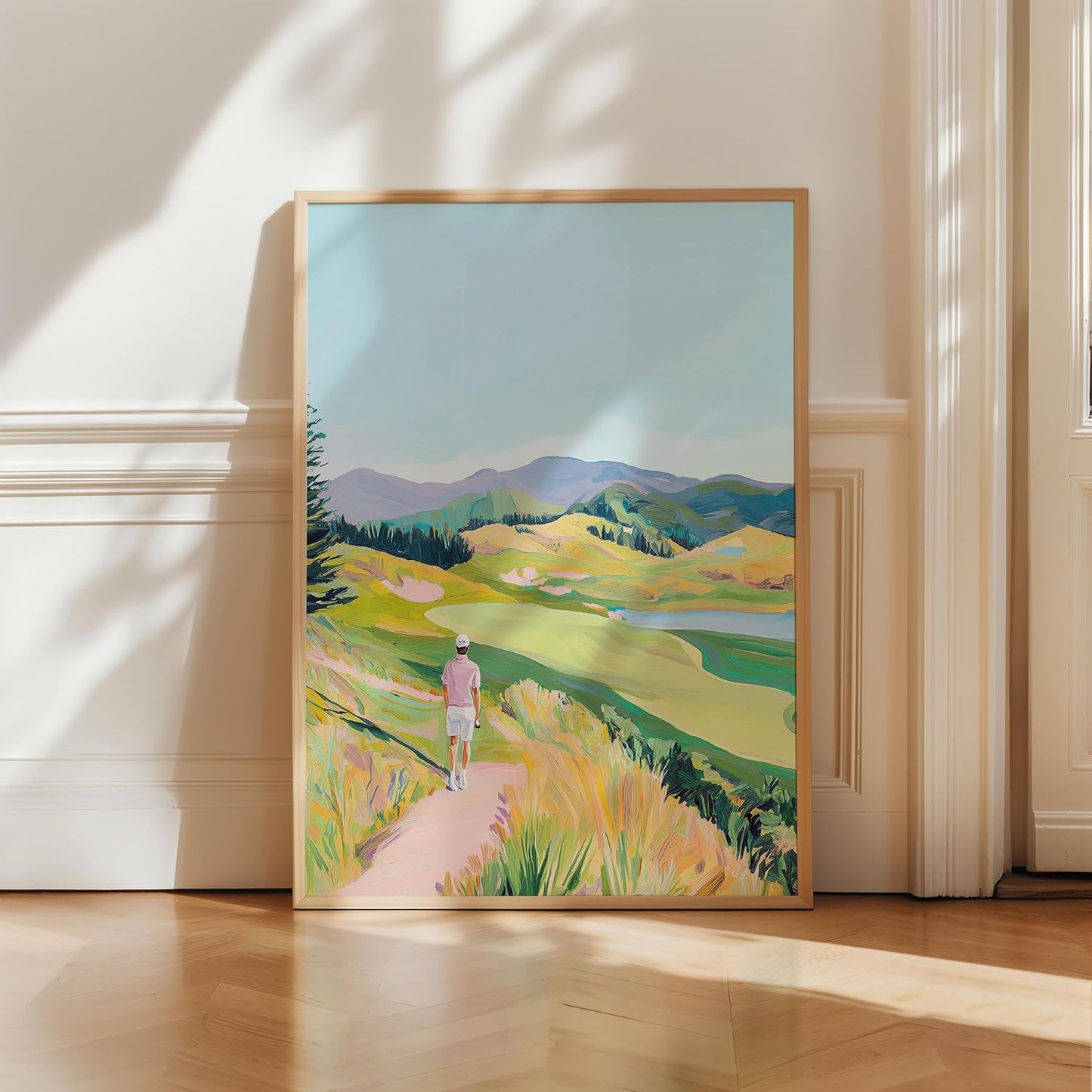 Golf Course Floral Pastel Art Print Posters - Premium Giclee Fine Art Prints - Golf Course Home Decor Posters, Golfer Art Prints for Home and Office Decor - Vintage Aesthetic, Ready to Frame