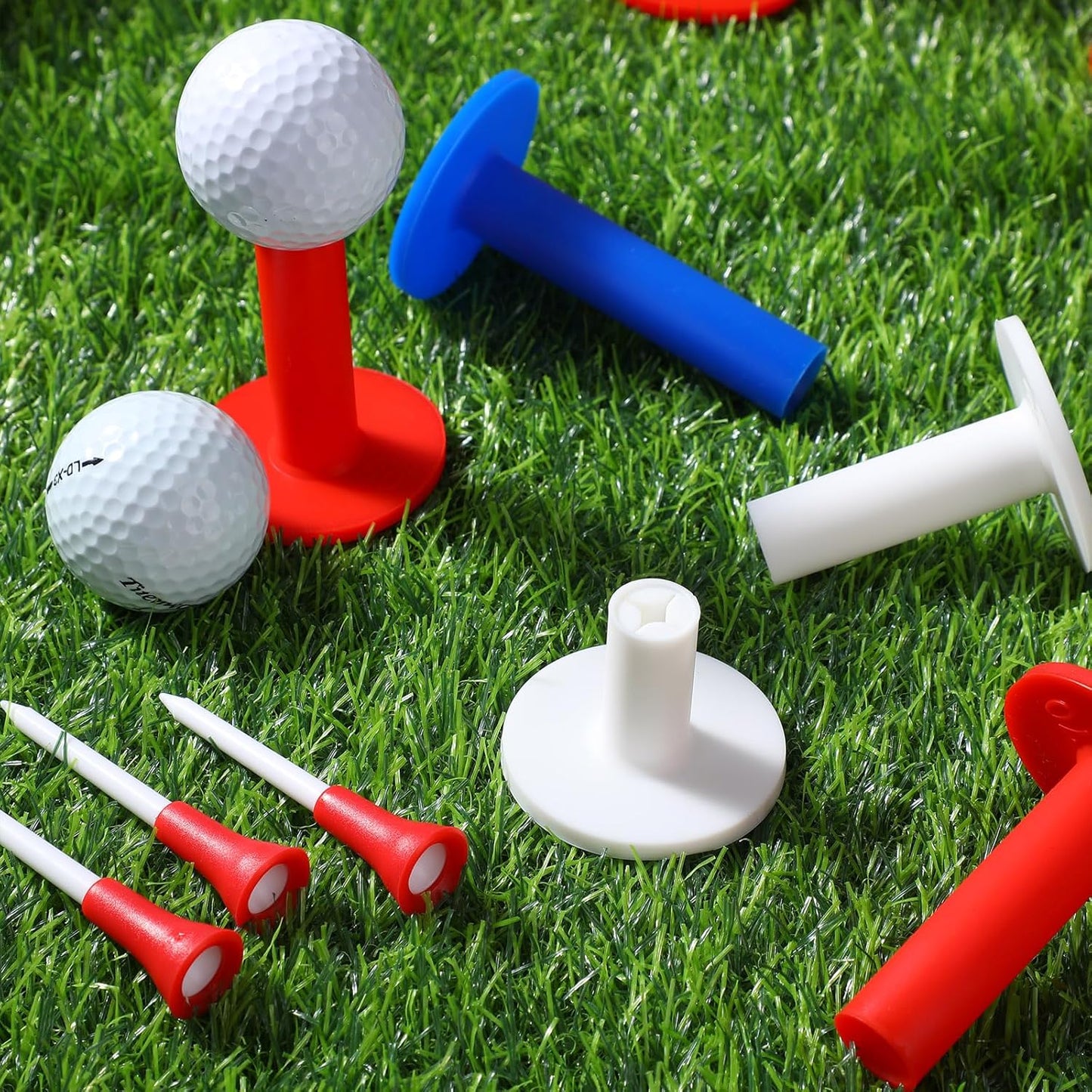 12 Pieces Golf Range Tees Set Rubber Golf Tees for Mats Driving Range 6 Pieces for Practice Mat Mixed Size