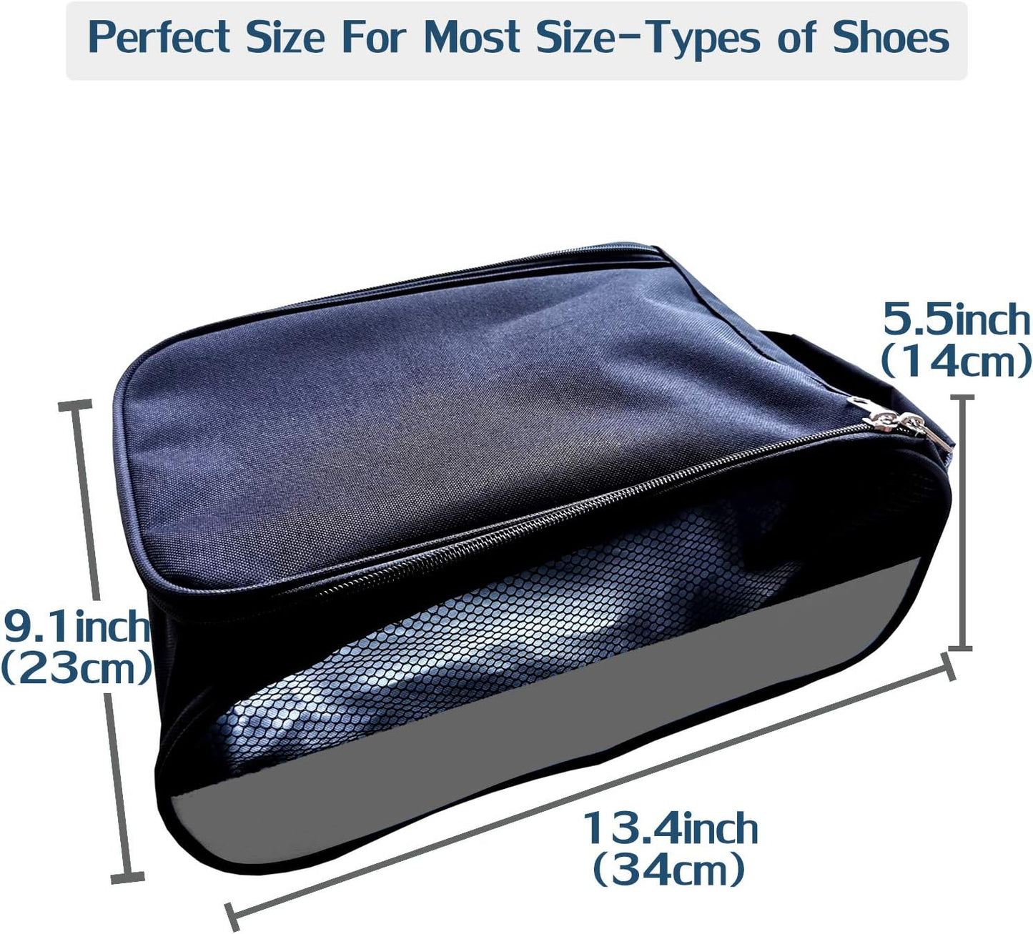 Golf Shoe Bag, Gray Golf Shoes Bags Men/Women Outdoor Zippered Carrier Bags with Ventilation Sport Shoes Bag Travel Shoe Bags (Grey)