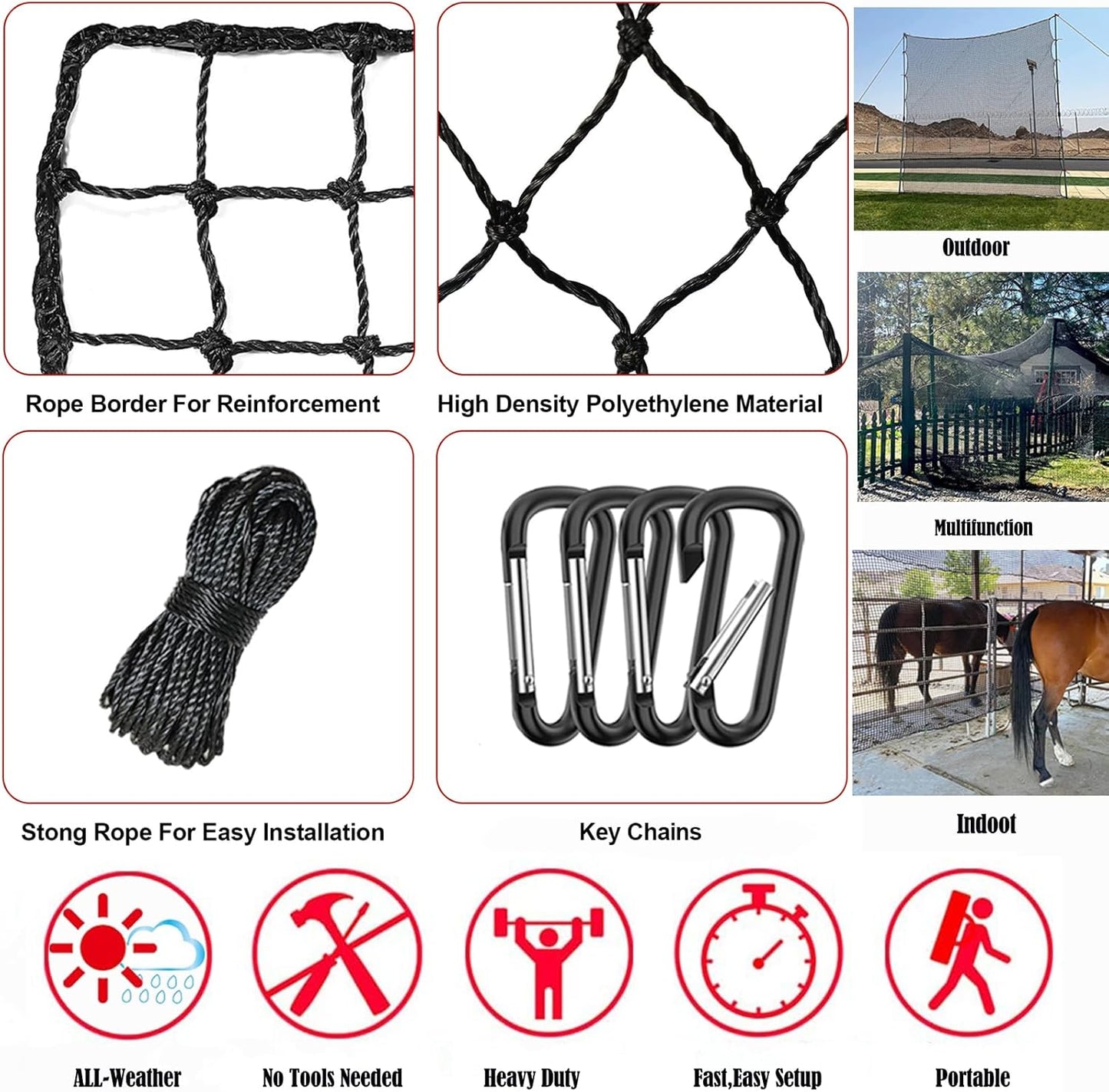 Golf Net,Golf Practice Net,Sports Netting,Sports Practice Barrier Net,Heavy Duty Ball Netting