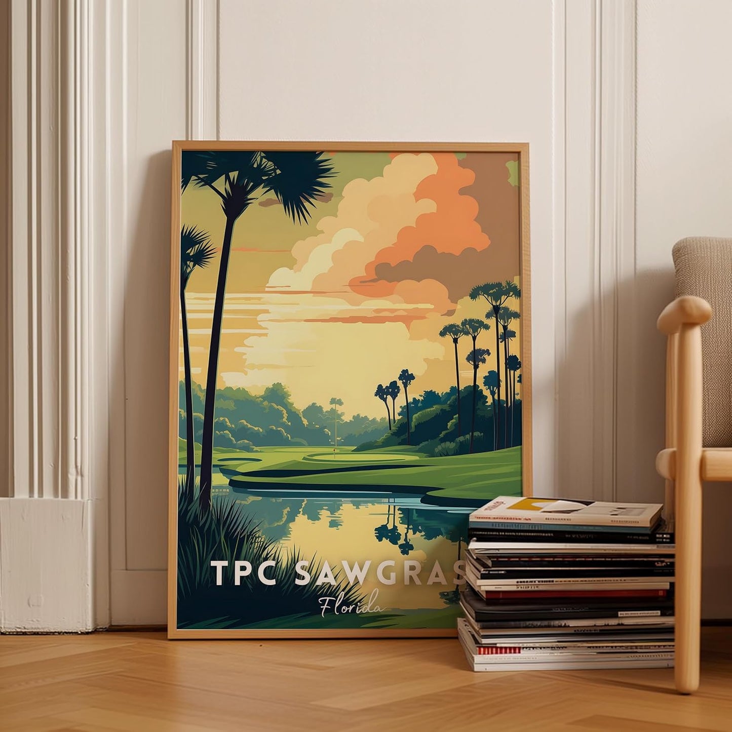 Golf Course Premium Giclee Fine Art Prints - Augusta, Pebble Beach, Pinehurst, Golf Course Posters, Golf Wall Art, Aesthetic Poster for Home Office Decor, Ready to Frame