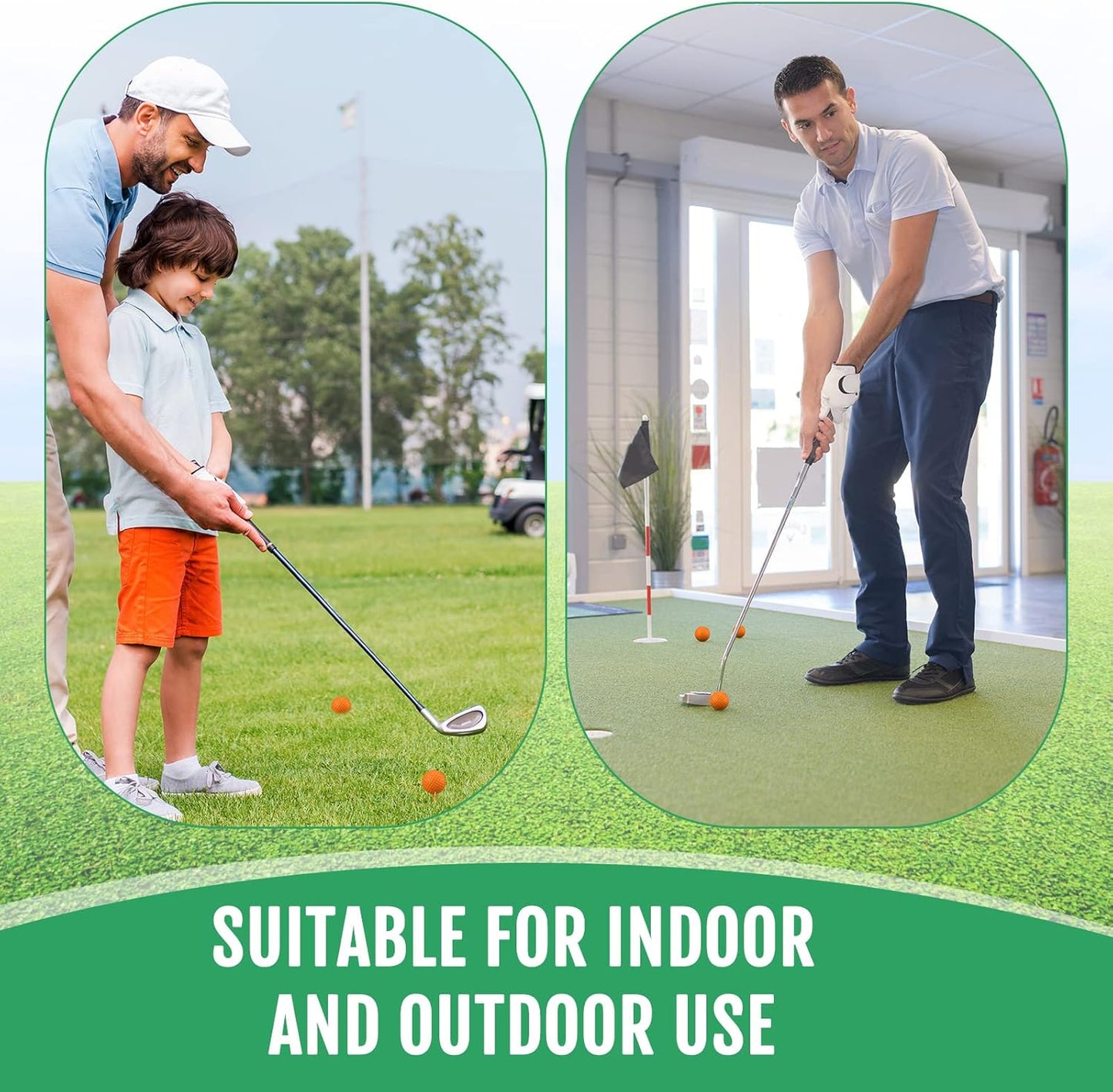 Junkin 24 Pcs Foam Golf Practice Balls Realistic Feel and Flight Training Sport Balls Elastic Soft Foam Golf Balls for Indoor or Outdoor Backyard Training