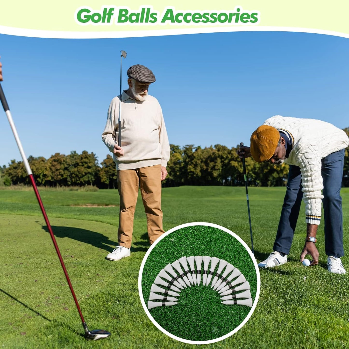 Mudder 600 Pack Golf Tees Bulk Wooden Golf Tees Wood for Men Balls Accessories