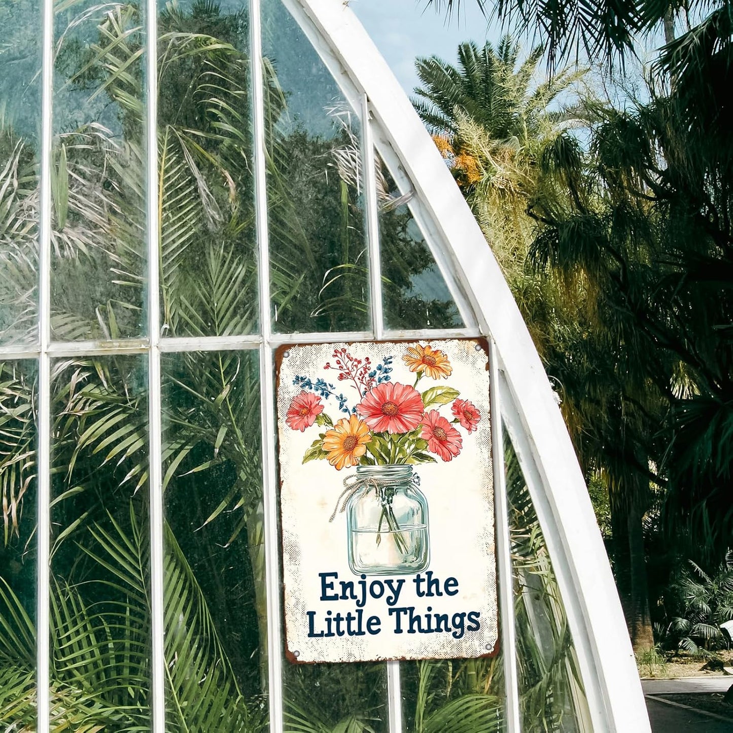 Metal Tin Sign Garden Signs Vintage Flower Signs Funny Fresh Flowers Sign Decorative Signs And Plaques For Kitchen Enjoy The Little Things Sign Farmhouse 8x12 Inch