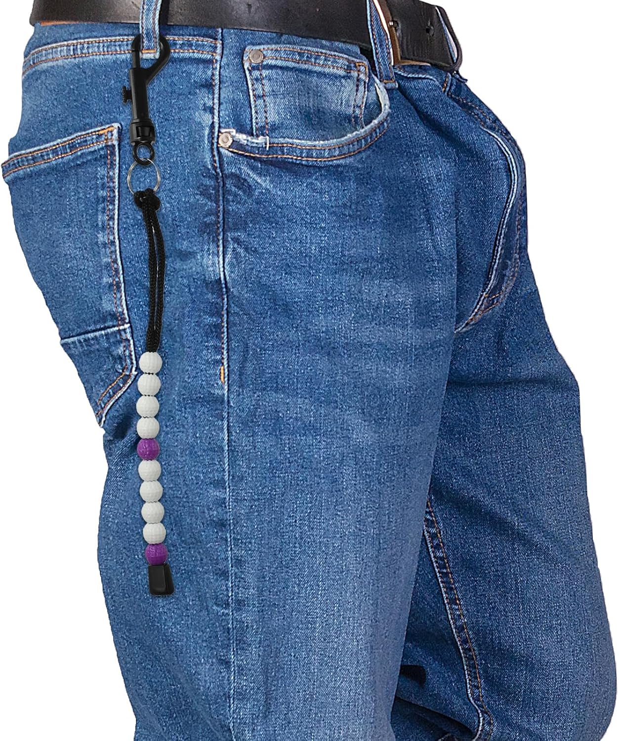 4 Pieces Golf Beads to Count Strokes for Women, Golf Beads Score Counter with Clip, Beaded Scoring String, Suitable for Referee Caddie Golfer