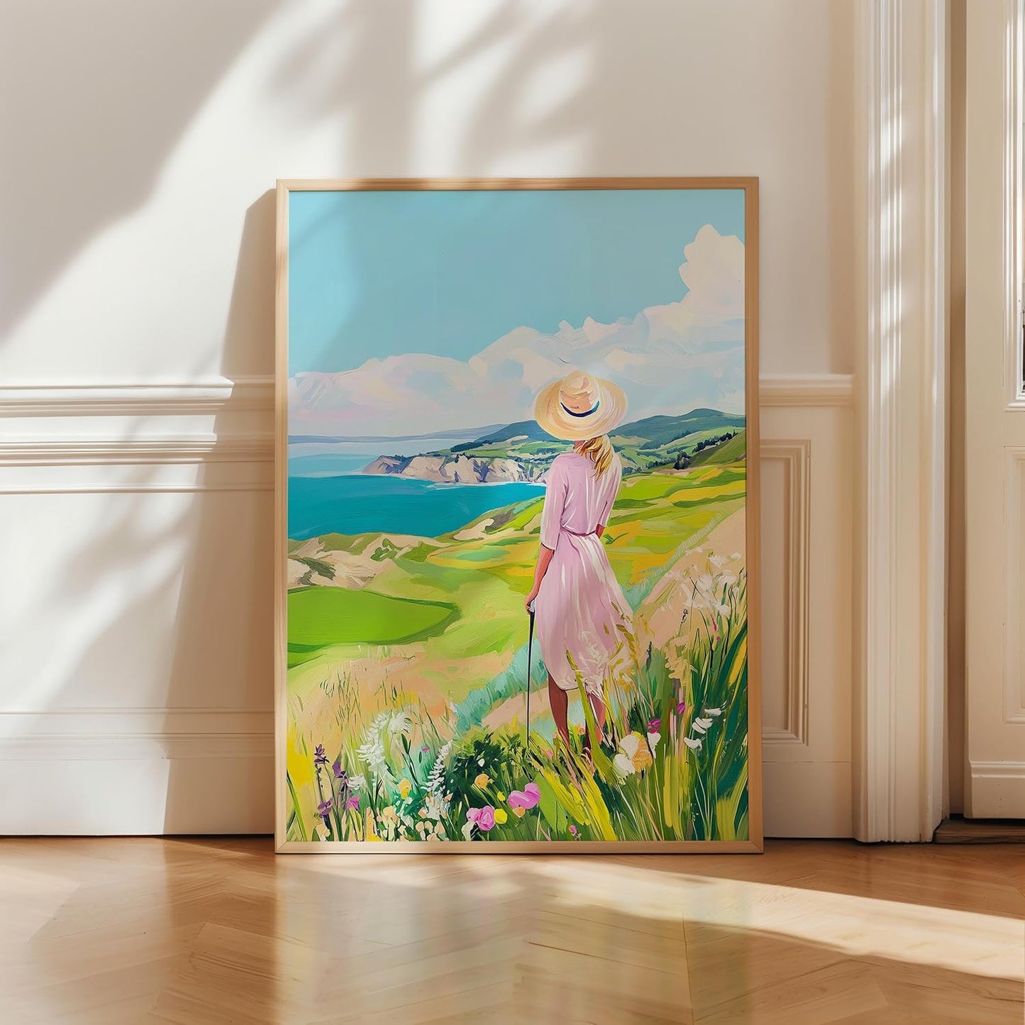 Golf Course Floral Pastel Art Print Posters - Premium Giclee Fine Art Prints - Golf Course Home Decor Posters, Golfer Art Prints for Home and Office Decor - Vintage Aesthetic, Ready to Frame
