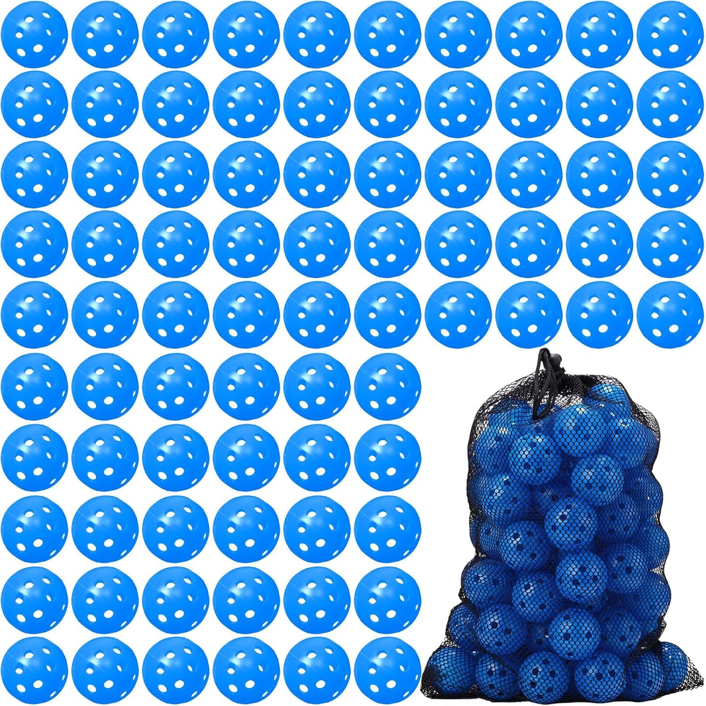 80 Pack Practice Golf Balls Limited Flight 42 mm Golf Training Airflow Hollow Plastic Ball for Women Men Indoor Outdoor Driving Range Swing Practice Home