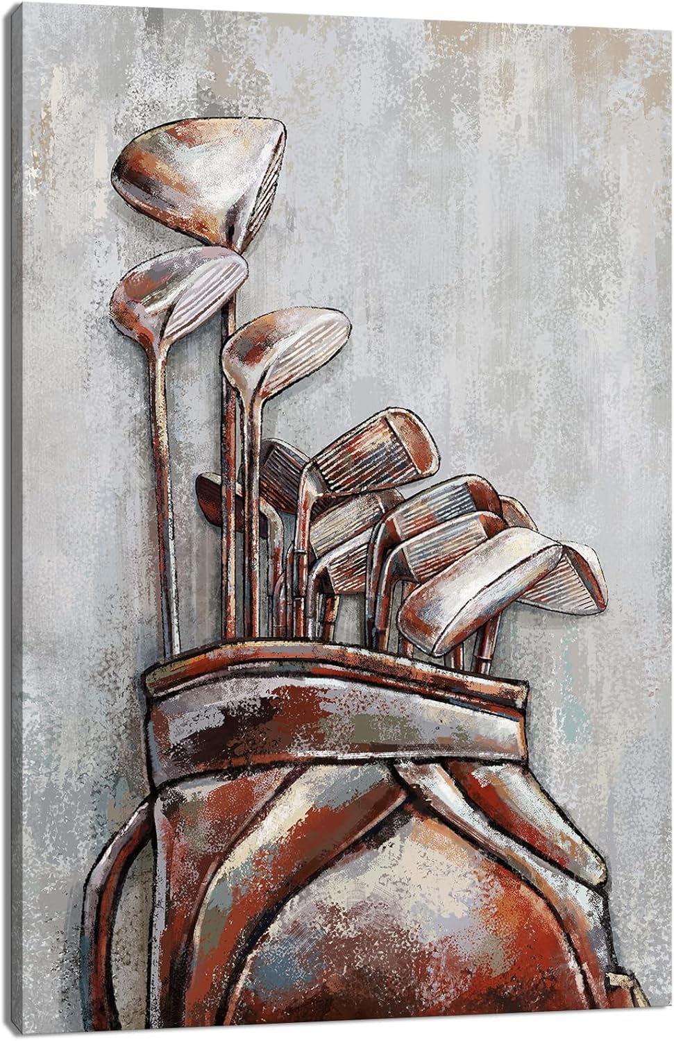 Kalormore Golf Picture Vintage Framed 24x36 Inch Wall Art, Golf Club Painting for Living Room Decor