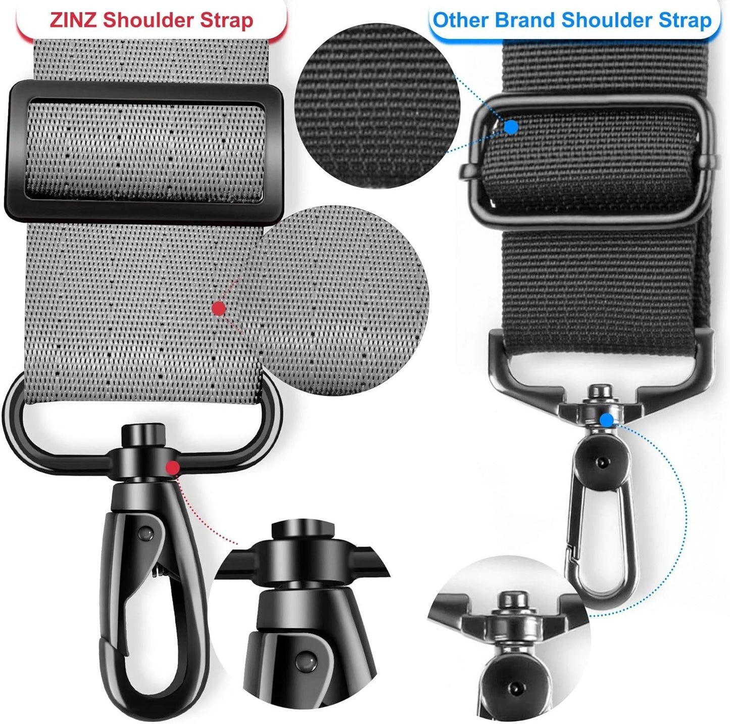 ZINZ 79.5" Universal Strap with Ultra-Thick Fixed Breathable Pad - Adjustable Heavy-Duty Shoulder Strap for Laptop, Crossbody, Luggage, Gym, Camera Bag and More,Butterfly