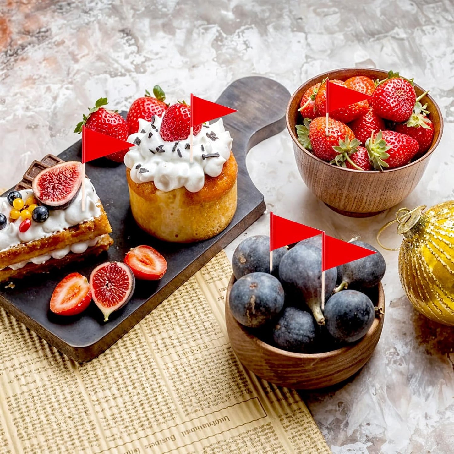 100 Pcs Golf Cupcake Toppers Golf Flag Toothpicks Solid Red Toothpick Flags Small Mini Plain Triangle Cupcake Toppers Flags Fruit Cheese Markers For Wedding Party Buffet Appetizers Diy Decoration