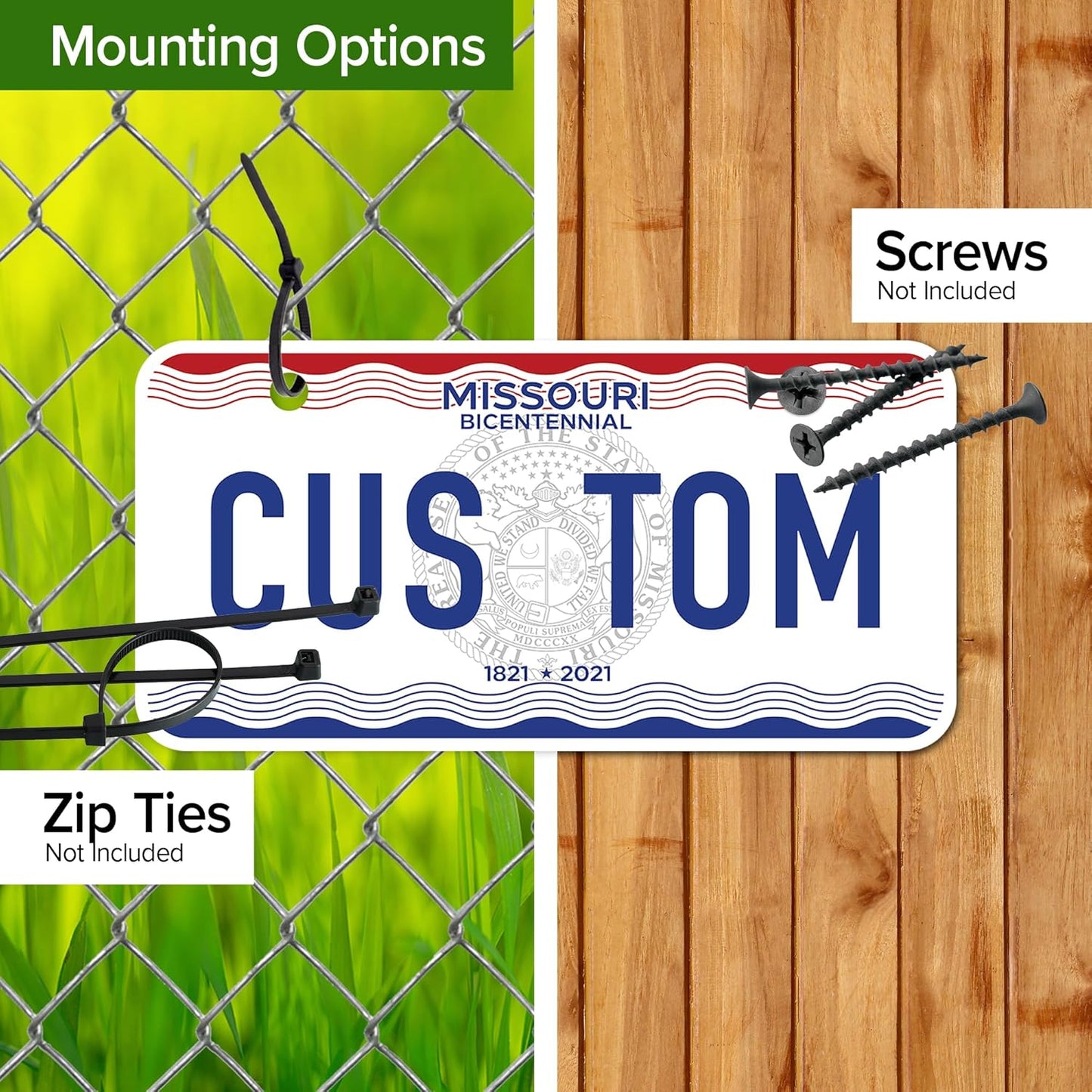 Mini License Plates, Personalized License Plates, Custom for Car, Bikes, ATV, Kids Car, Golf Cart, Jeep, 2x4 Inch, Rust-Free Fade Resistant Aluminum, USA Made by My Sign Center (Missouri)