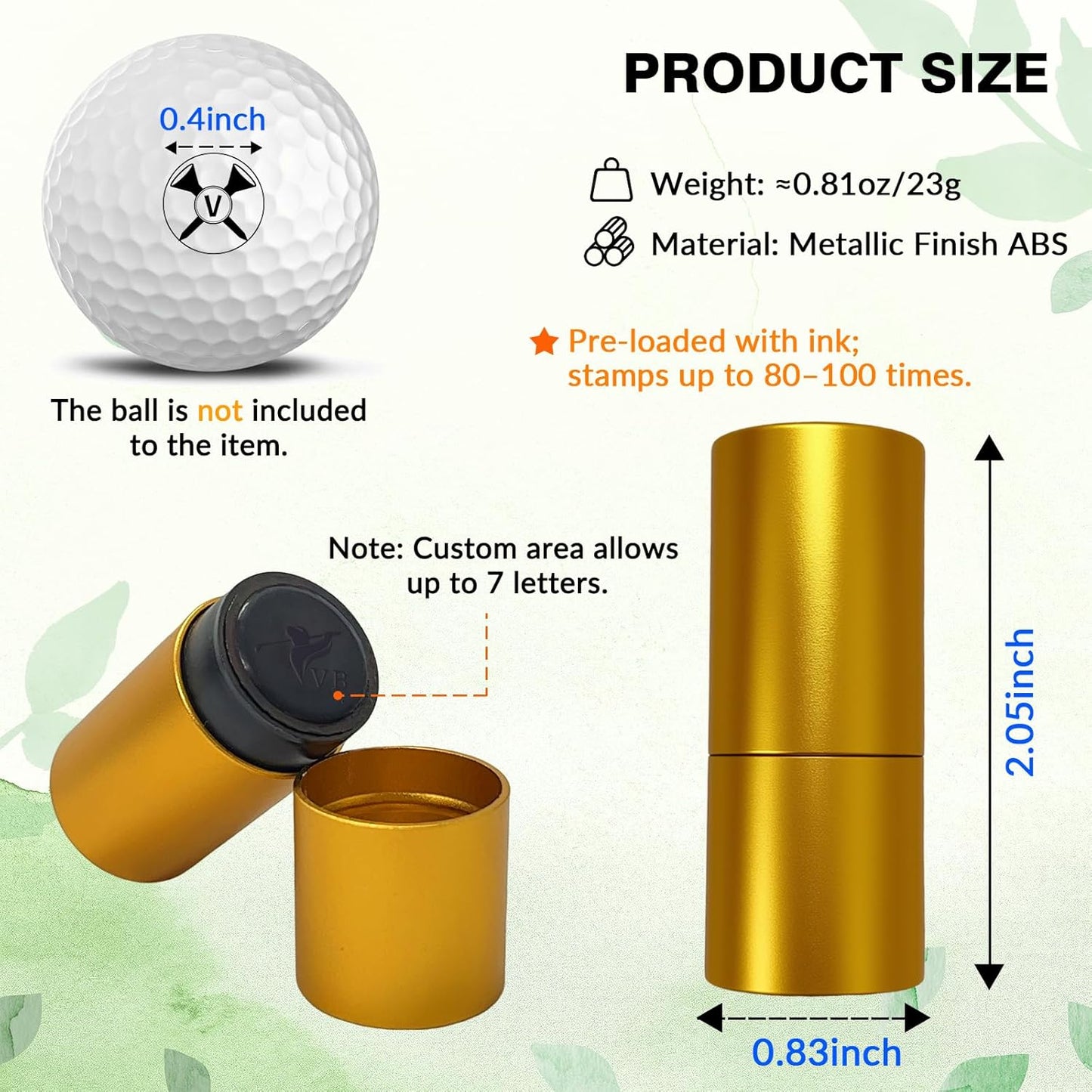 Custom Golf Ball Stamp, Personalized Golf Ball Marker with Self-Inking, Premium Quality Stamp for Golfers & Tournament Gifts
