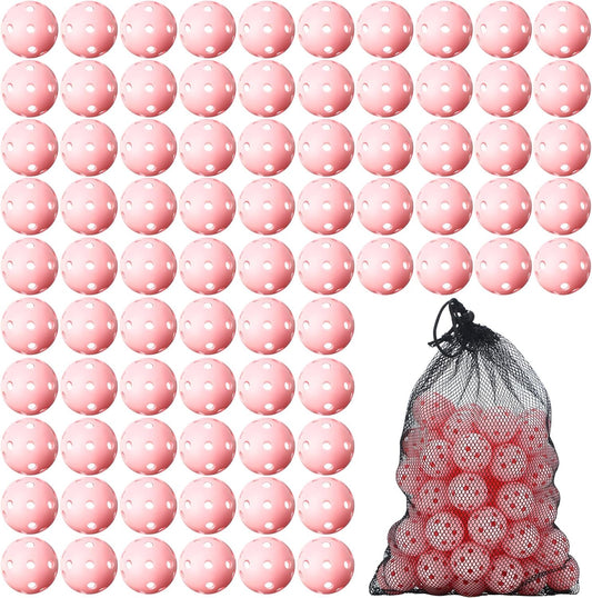 80 Pack Practice Golf Balls Limited Flight 42 mm Golf Training Airflow Hollow Plastic Ball for Women Men Indoor Outdoor Driving Range Swing Practice Home