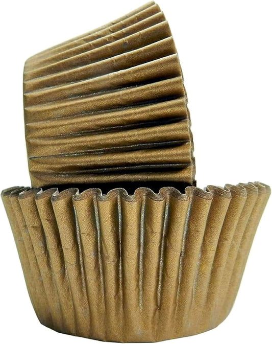 Regency Wraps Greaseproof Professional Grade Baking Cups, Pack of 40, Standard Liners, Gold Matte, for Cupcakes, Muffins, Candy, Non Stick