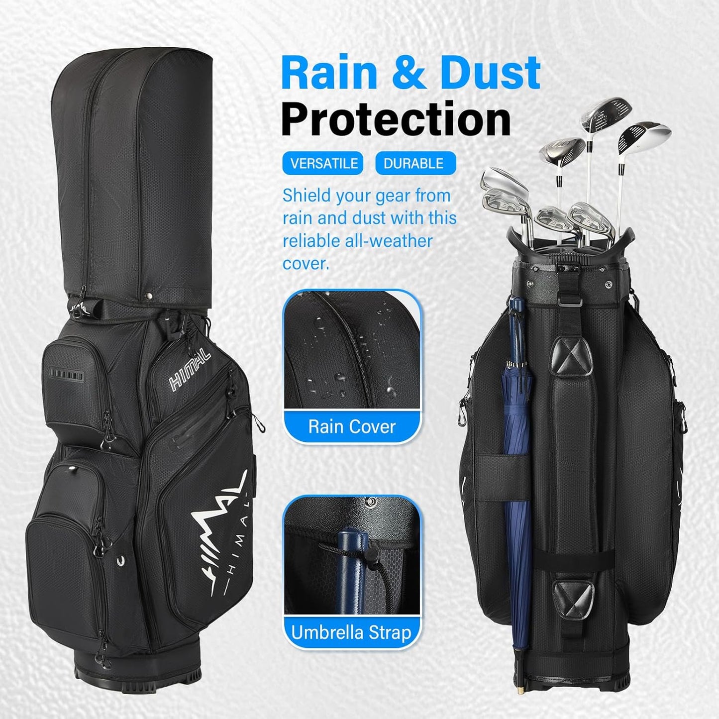 14-Way Golf Cart Bag, Full Length Premium Golf Bag for Men with Cooler Pocket, Handles and Rain Cover