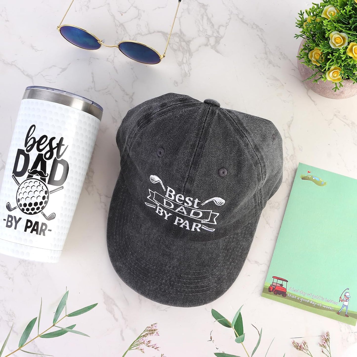 Golf Gifts for Dad Unique Gift for Father Funny Golf Gifts for Men Including Tumbler Mug Socks Sport Towel Baseball Cap Notepad Relief Stress Ball for Birthday Christmas Father Day