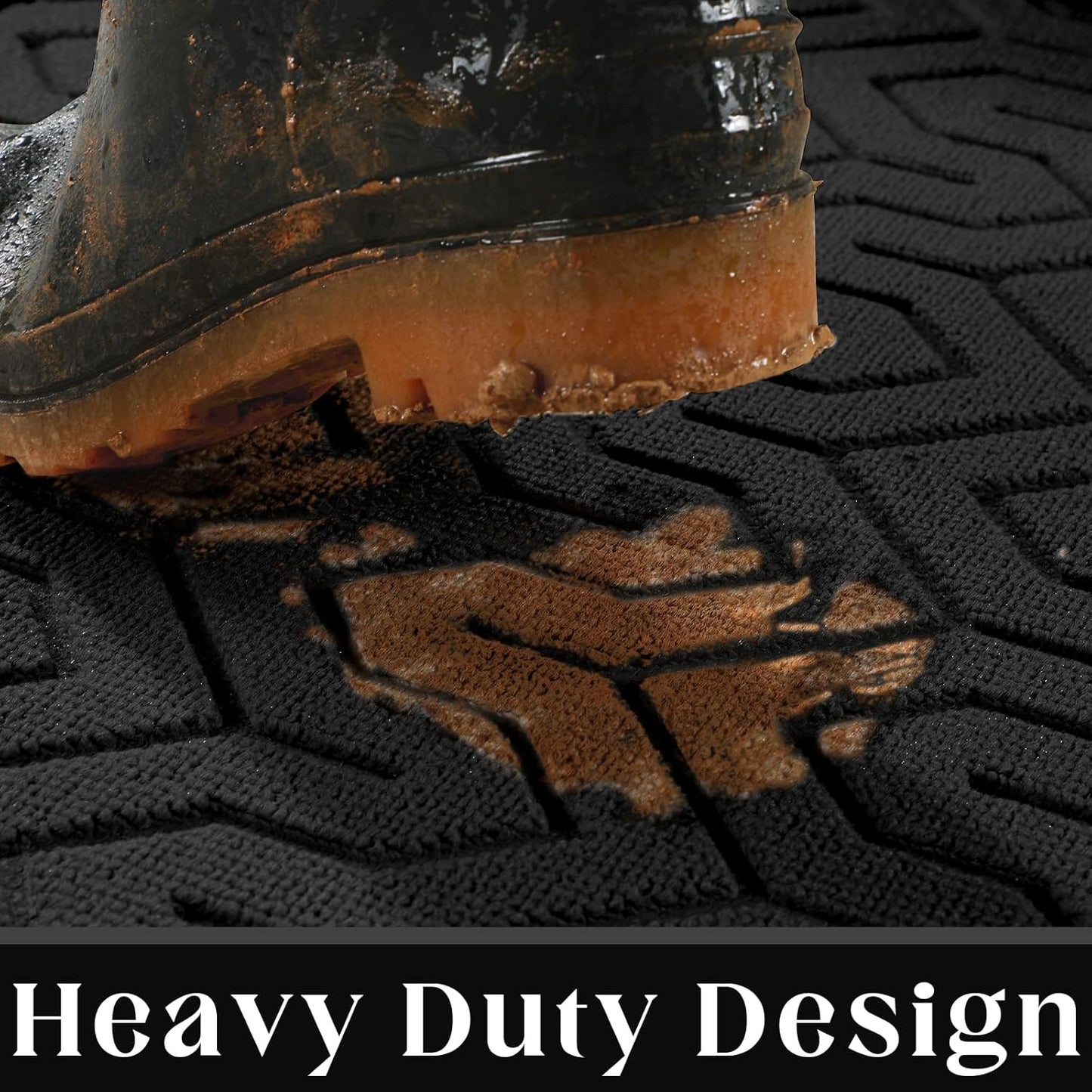 Yimobra Large Door Mat Outside Entrance 47x24, Waterproof Heavy Duty Outdoor Mats for Front Door, Non Slip Rubber Entry Mat for Garage Patio Indoor, Easy Clean, Black