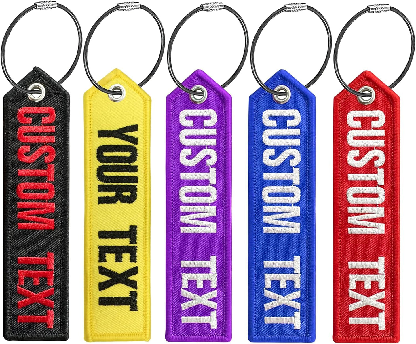 Personalized Embroidery Luggage Tag, Double Sided Embroidery Your Text/Number, Travel Labels Travel Tag for Backpack Suitcase Baggage