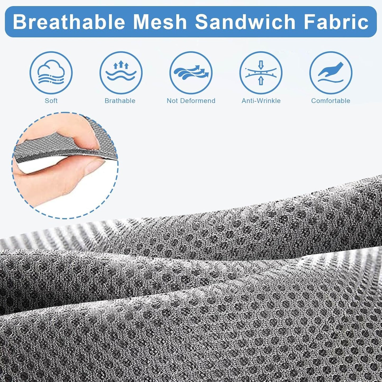 MOSNAI Club Car Precedent Seat Covers, Golf Cart Seat Covers for Club Car Precedent OEM Ordinary Seat, Breathable Polyester Mesh Cloth and Leather Combination Appearance, No Need Detaching Armrests