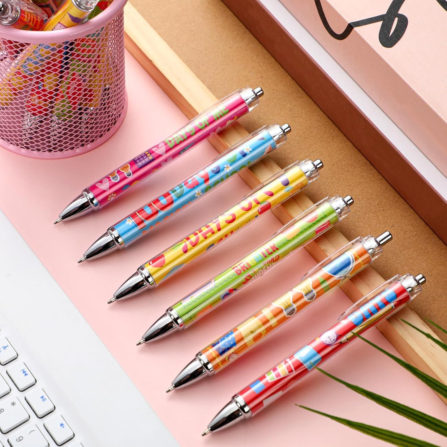 48 Pcs 100 Days Ballpoint Pen Party Favors Black Ink Retractable Baby Shower Ballpoint Pens for Gifts Supplies Accessories in Bulk